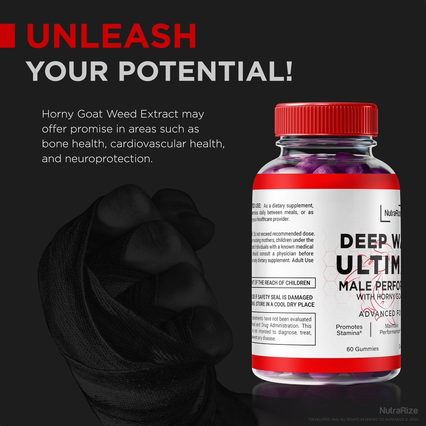 NutraRize Deep Water Ultimate Male Gummies - Official Deep Water Male Essentials, Premium Deepwater Ultimate Gummies for Men, Deep Water Ultimate Male Gummy, Performance Review (60 Gummies)