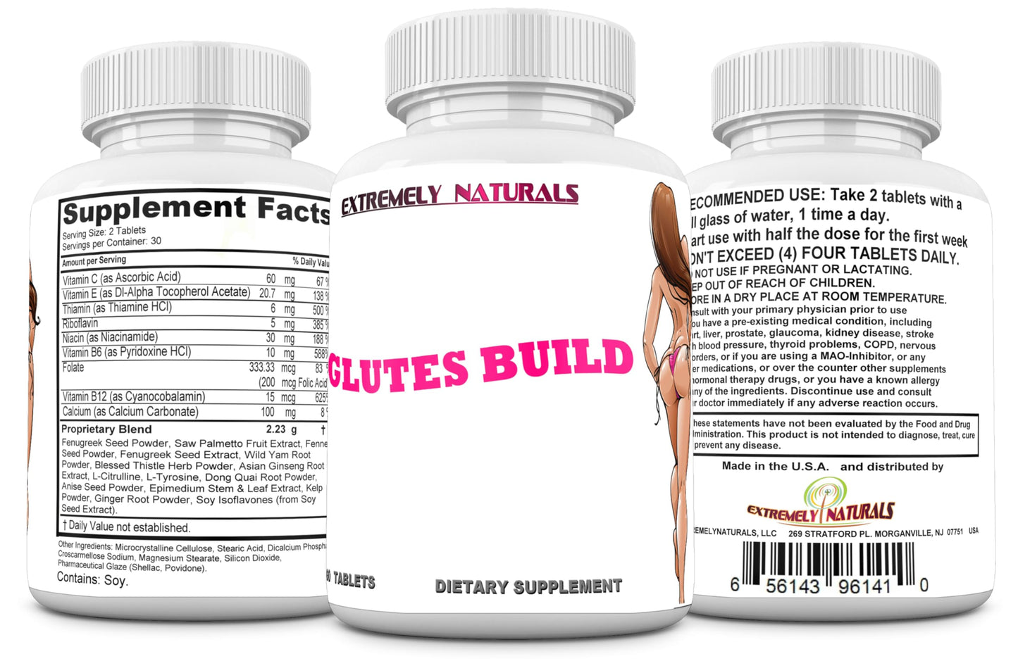 Glutes Build Bigger Booty Pills. Brazilian Bum Boost - Booty Enhancement - Bigger Butt Pills. Glutes Supplement - Butt Increase Size Pills. 60 Tablets