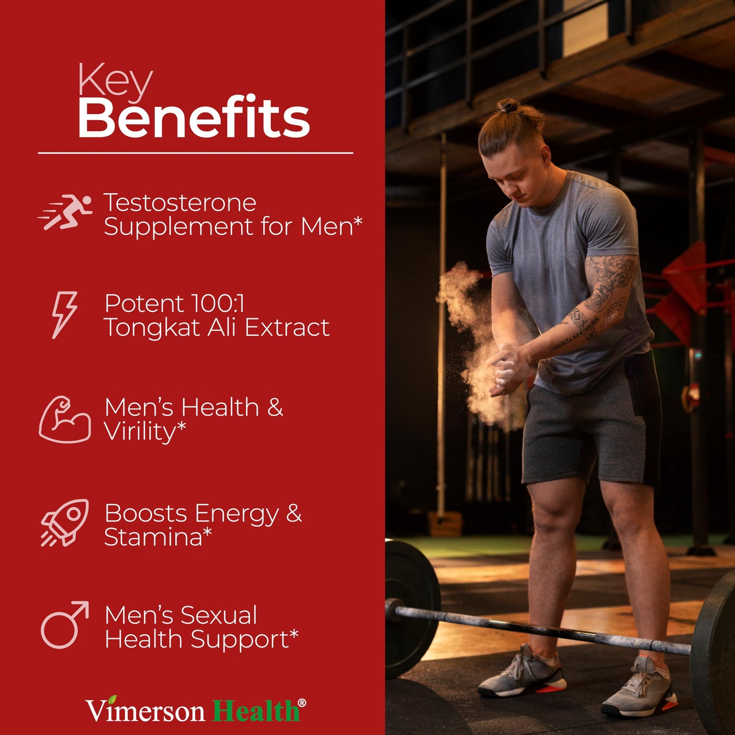 Tongkat Ali for Men: Premium & Potent Testosterone Supplement for Men with Longjack Tongkat Ali Powder - Male Enhancing Supplement for Workout. Testosterone Support & Muscle Builder. 60 Capsules