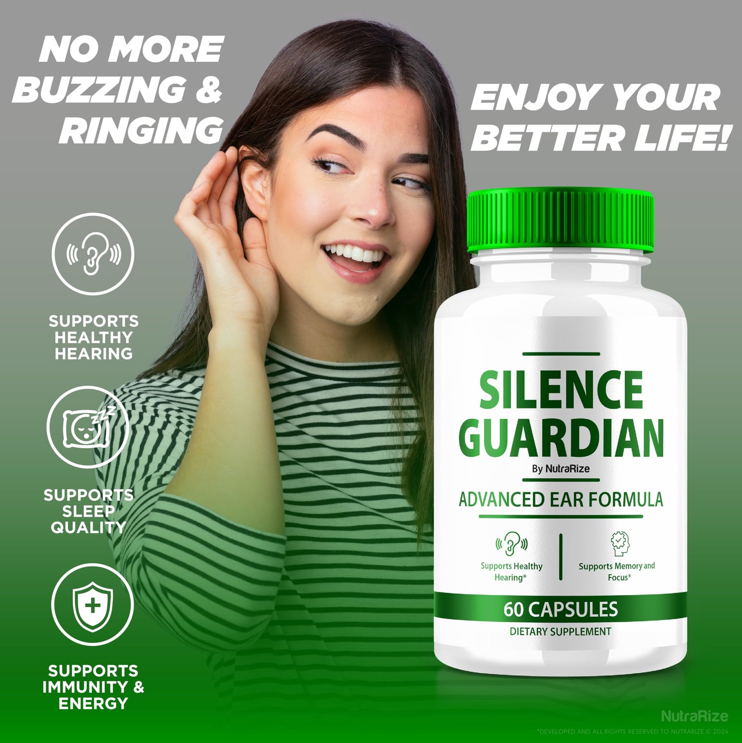 (2 Pack) Silence Guardian - Advanced Ear Formula, Official Formula for 360 Hearing Support, All Natural Ingredients to Maintain Auditory Health, SilenceGuardian Review (120 Capsules)