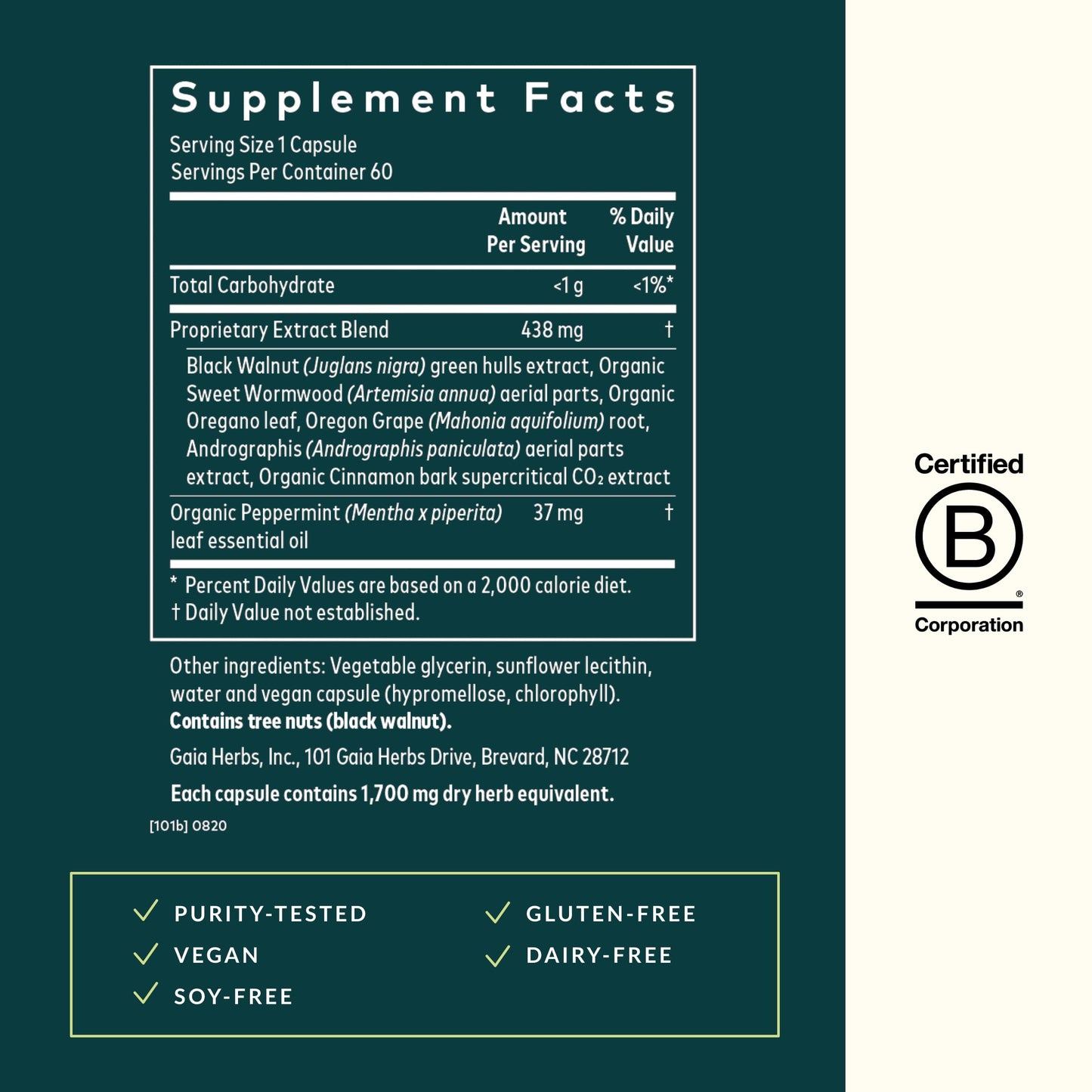 Gaia Herbs Microbiome Cleanse - with Black Walnut, Sweet Wormwood, Oregano & Peppermint - Helps Balance The GI Tract While Supporting Digestive Health - 60 Vegan Liquid Phyto-Capsules (30-Day Supply)