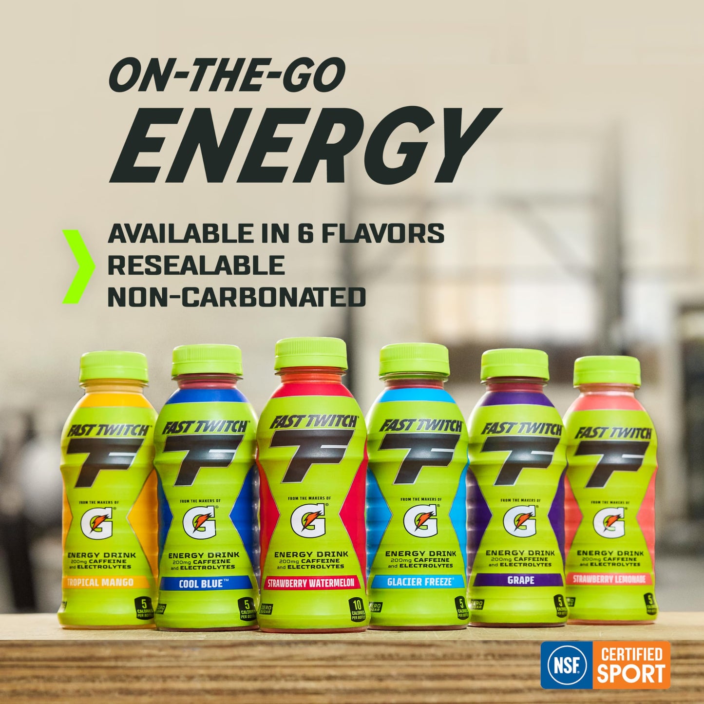 Fast Twitch Energy drink from Gatorade Tropical Mango 12oz Bottles 12 Pack 200mg Caffeine Zero Sugar Electrolytes