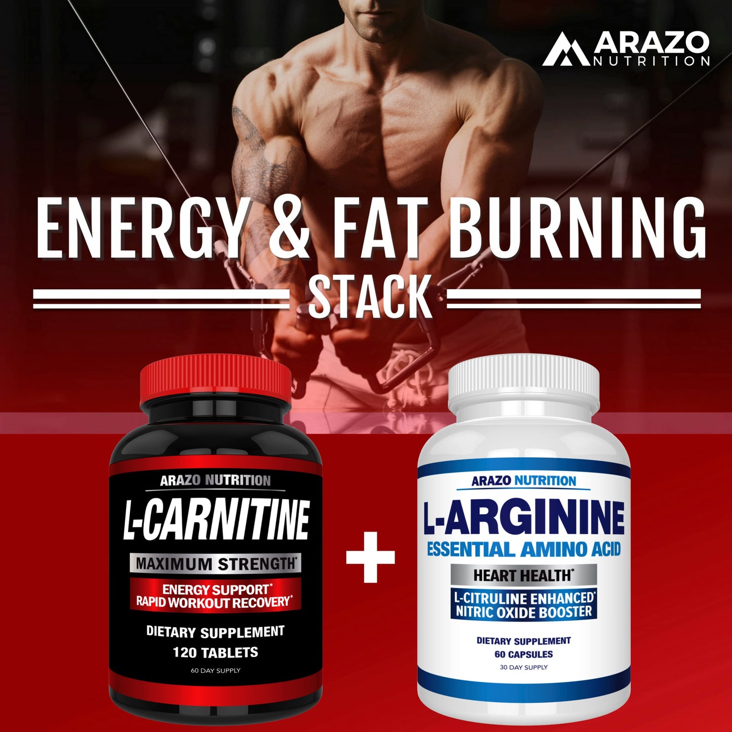 Super Strength L-Carnitine 1000mg Servings Plus Calcium for Boosted Metabolism and Improved Muscle Gain - Arazo Nutrition
