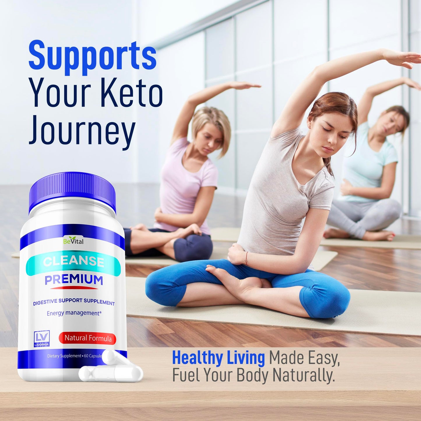 1 Pack - Bevital Cleanse Premium, Cleanse Premium, Bevital Healthy Digestion, Bevital Advanced Cleanse Formula 60 Capsules for 30 Days, Premium Cleanse, for Gut Health Premium Cleanse.