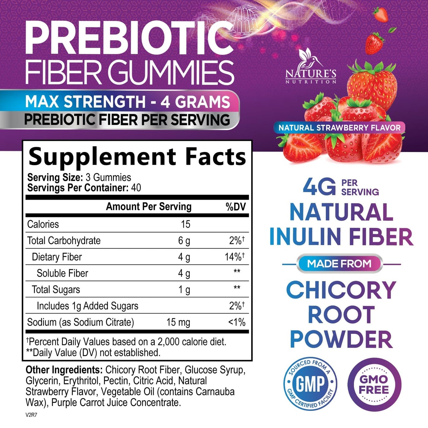 Fiber Gummies for Adults, Daily 4g Gummy Fiber Supplement, Prebiotic Digestive Health Support - Plant Based Soluble Fiber, Supports Regularity & Digestion for Adults Non-GMO - 120 Gummies