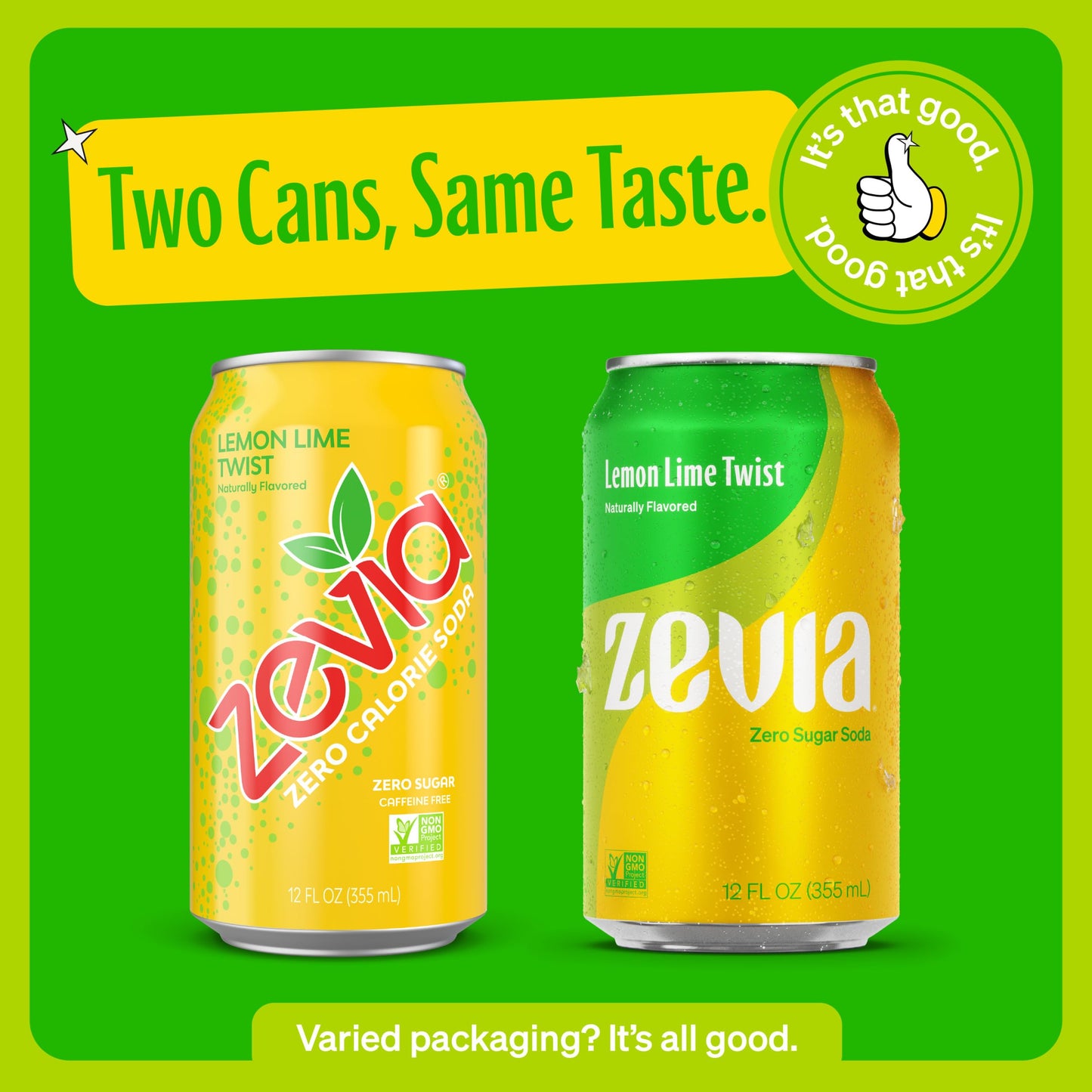 Zevia Zero Calorie Soda Lemon Lime Twist 12 Ounce Cans Pack of 6