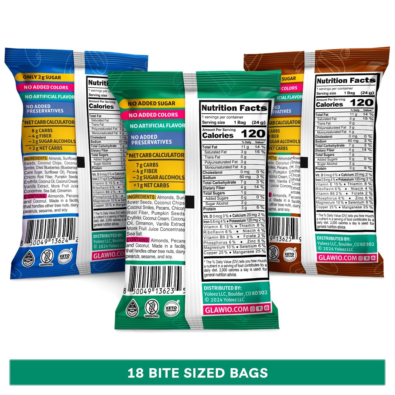 TGB Variety Granola Bites No Added Sugar High Fiber Gluten Free Keto Friendly 085oz Cereal Bag Pack of 18