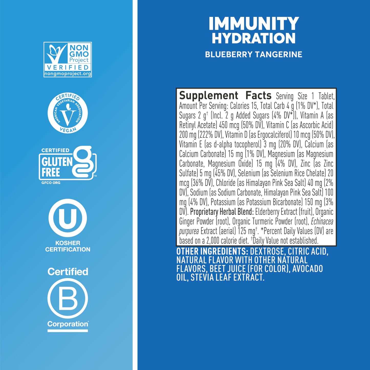 Nuun Immunity: Blueberry Tangerine Enhanced Hydration Tablets (2-Pack of 10 Tabs each)