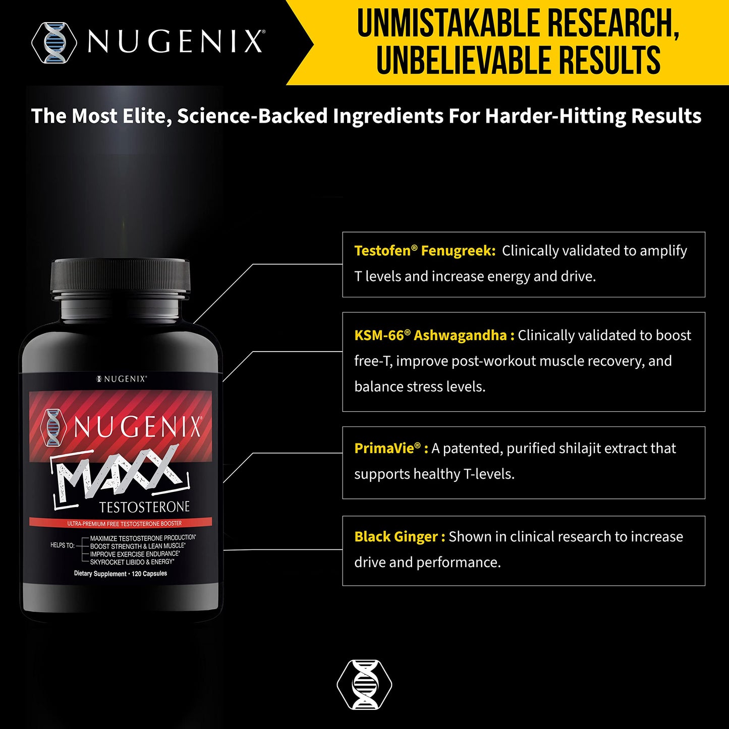 Nugenix Total-T Maxx - Maximum Total Testosterone Booster for Men, 120 Count