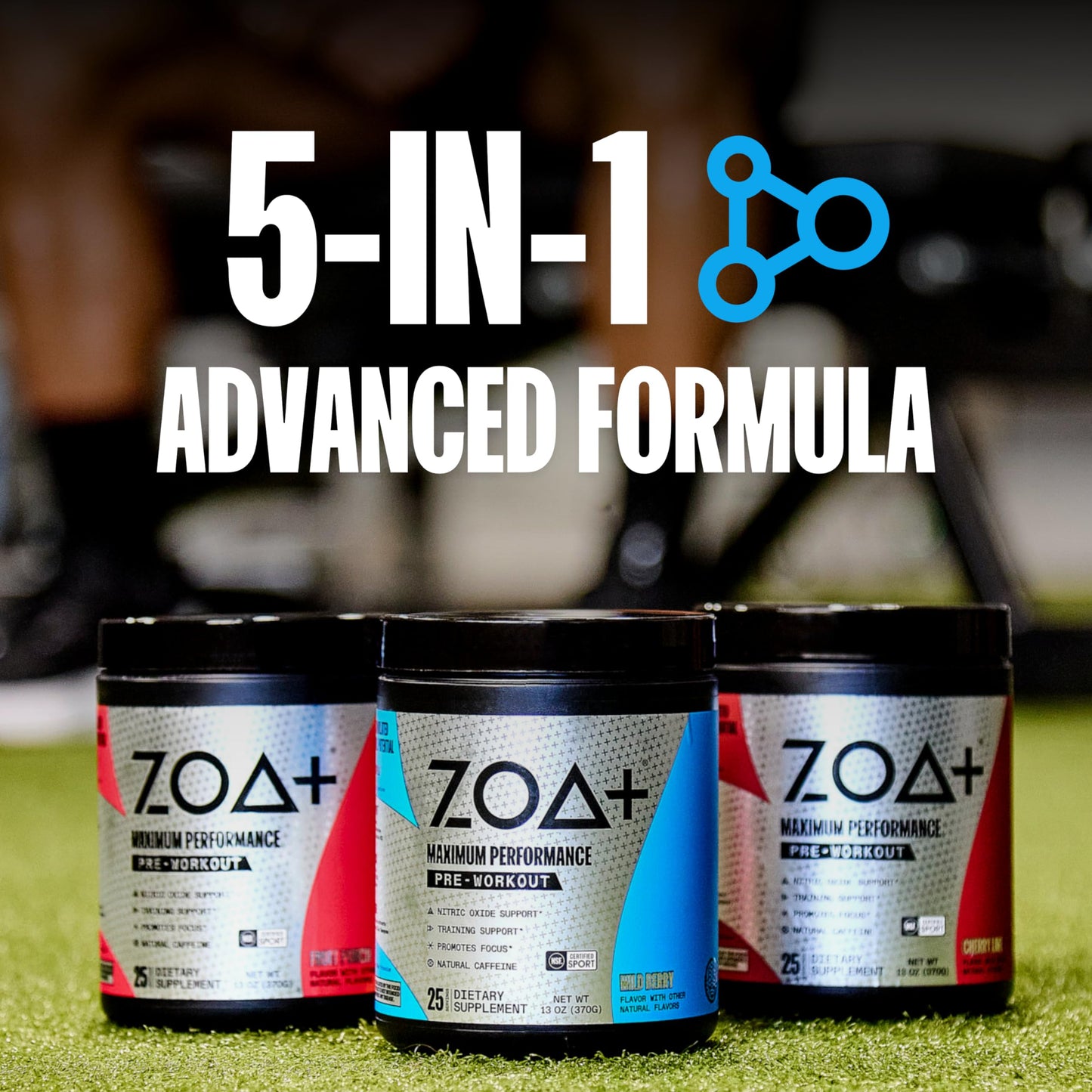 ZOA+ Zero Sugar Pre Workout Powder, Cherry Lime - NSF Certified for Sport with Electrolytes, Creatine, Beta Alanine, Ginkgo Biloba, 200mg Caffeine - 25 Servings