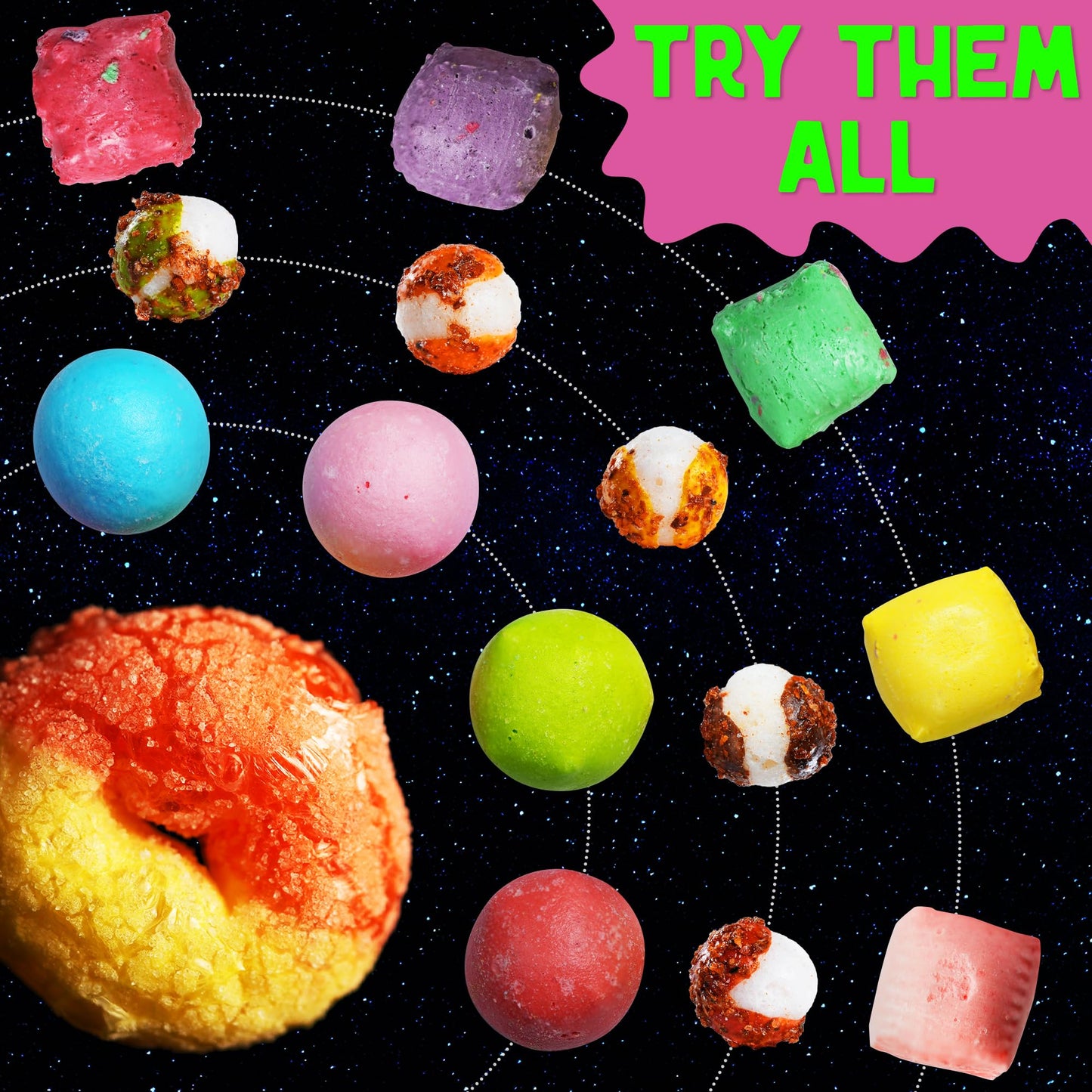 Premium Freeze Dried Alien Tongues Candy Crunchy Freeze Dried Candy Shipped in Box for Extra Protection Freeze Dry Candy Dry Freeze Candy for All Ages 4 Ounce