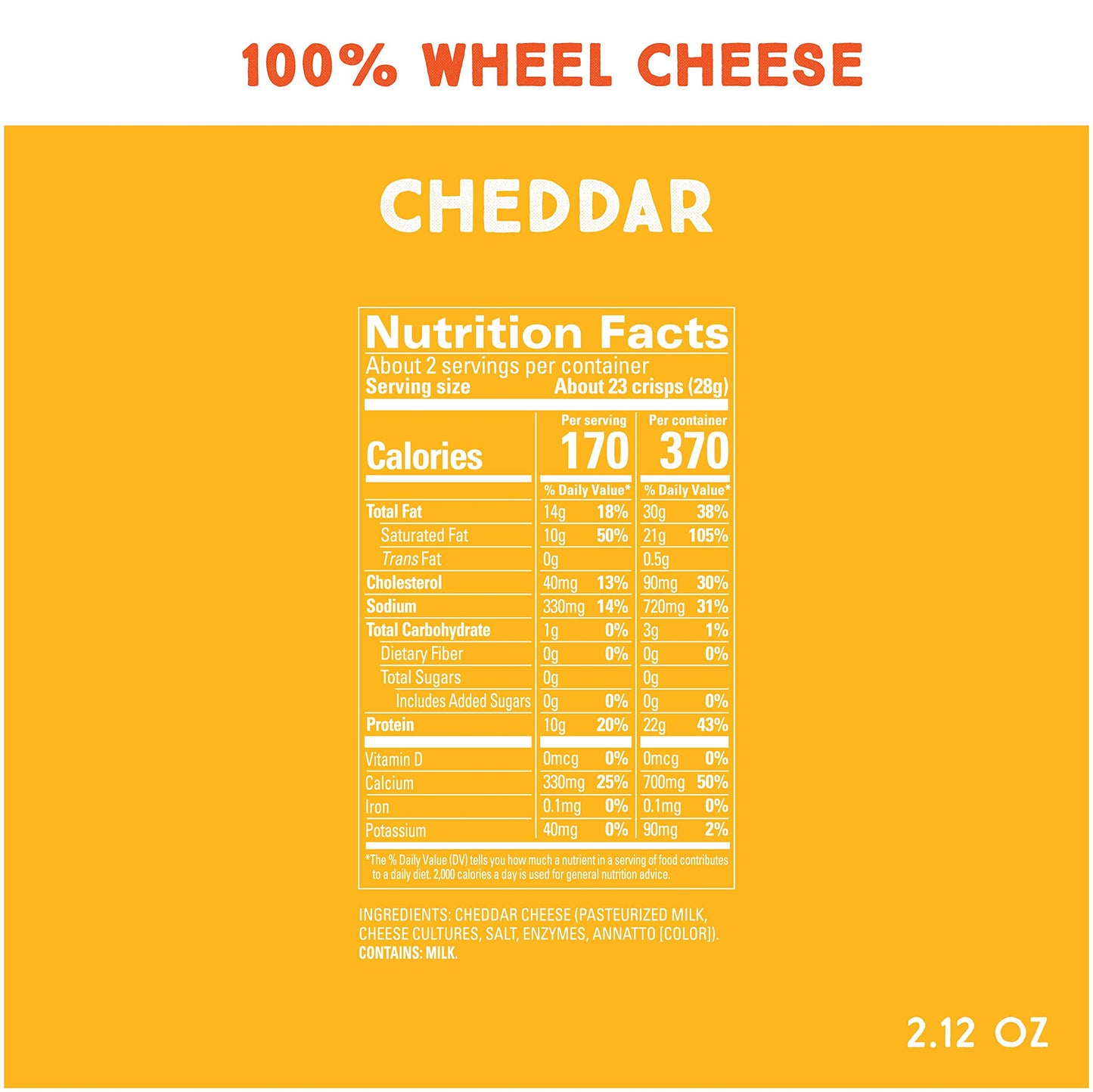 Whisps Cheese Crisps Cheddar Cheese Protein Chips Healthy Snacks Protein Snacks Gluten Free High Protein Low Carb Keto Food 212 Oz 4 Pack