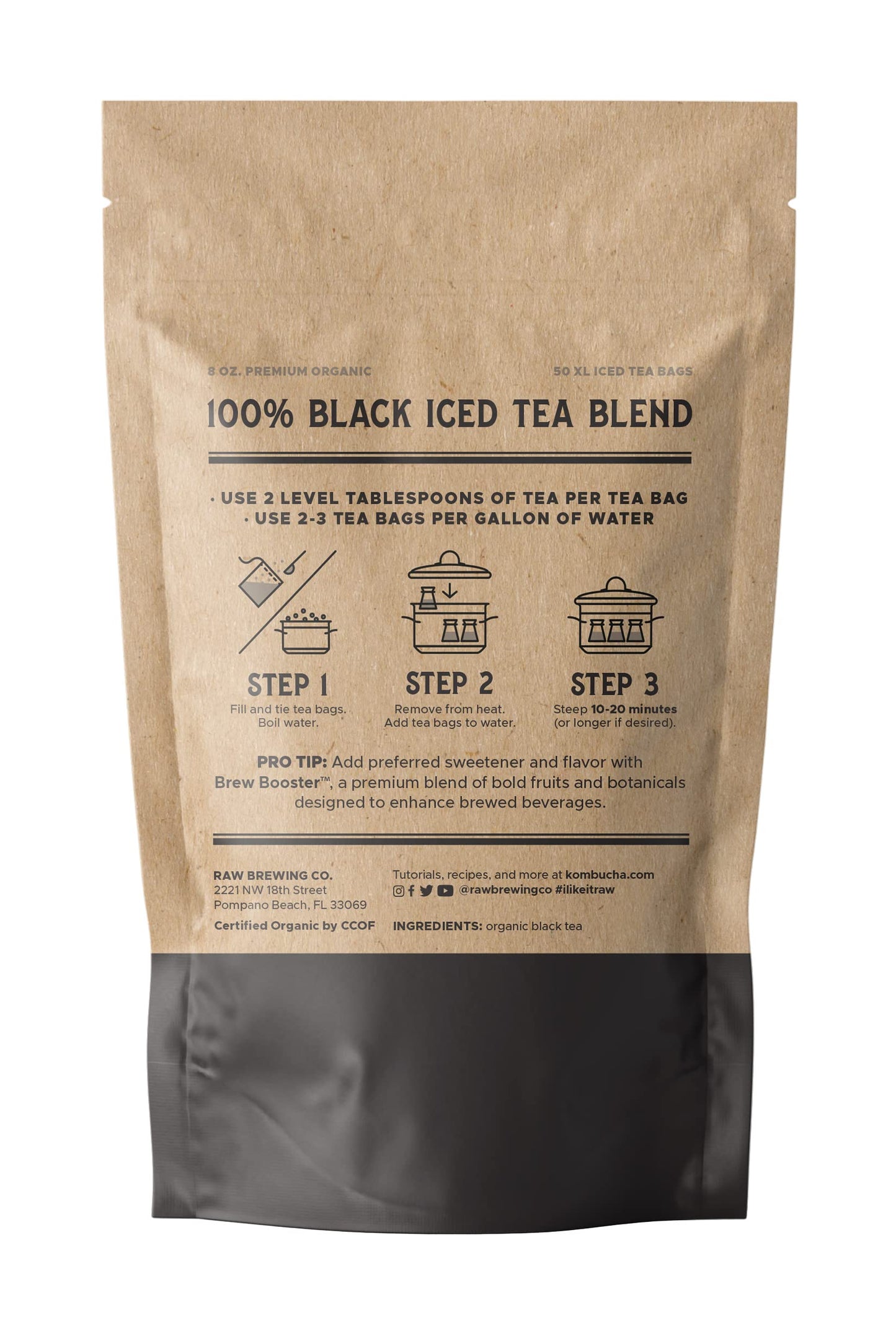 The Southern Standard Premium Organic Iced Tea Bags 100 Black Blend 50 XL Bags 12 Pound Makes 25 Gallons