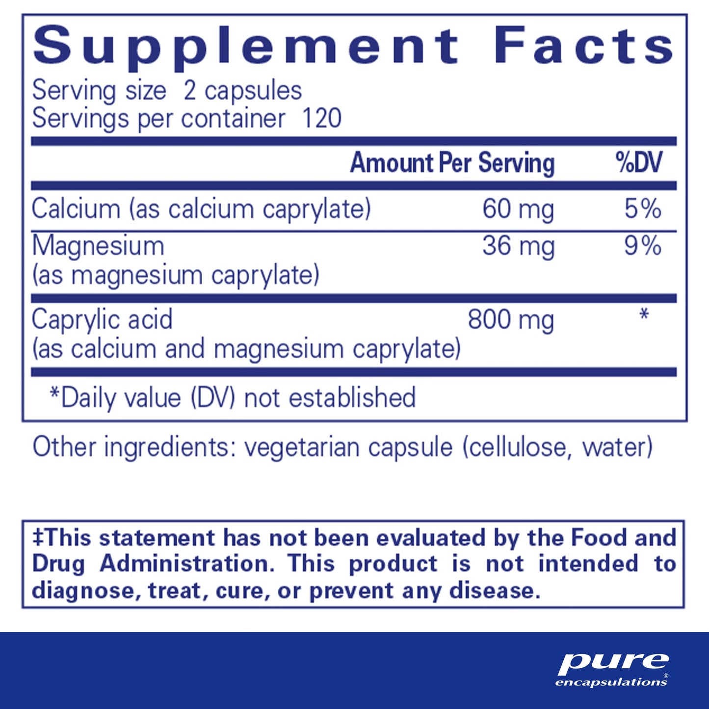Pure Encapsulations Caprylic Acid | Supplement for Gut and Digestive Health, GI Balance, Gastrointestinal Support, and Intestinal Health* | 240 Capsules