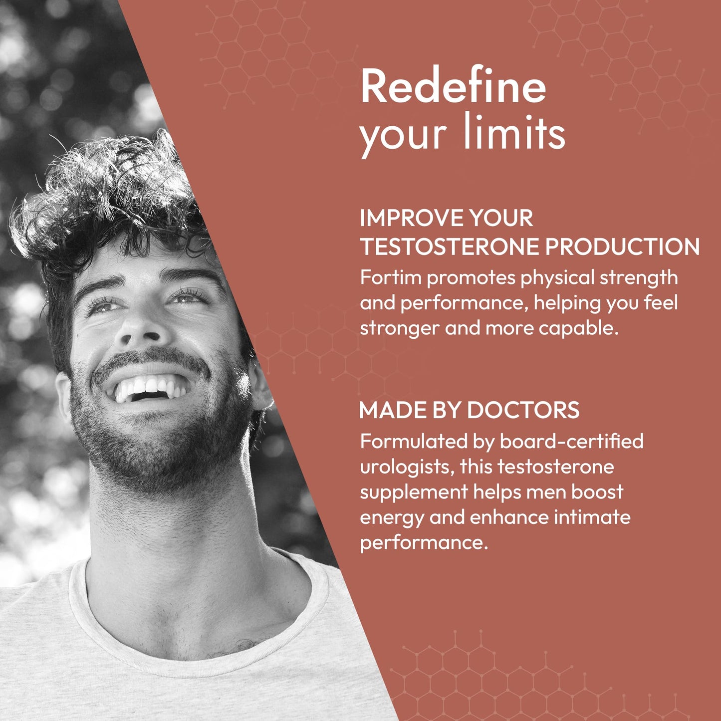 Fortim - Testosterone Support Supplement | Made by Doctors | for Vitality and Hormonal Health | with Fenugreek, L-Citrulline, Tongkat Ali | for Energy, Endurance, and Stamina | 60 Capsules