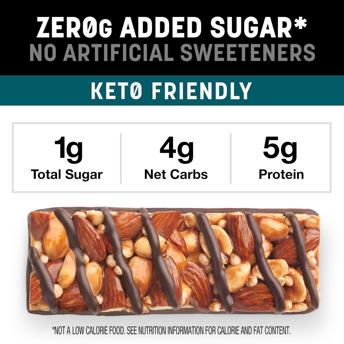 KIND ZERO Added Sugar Bars Keto Friendly Snacks Dark Chocolate Nuts and Sea Salt 62oz Box 30 Bars