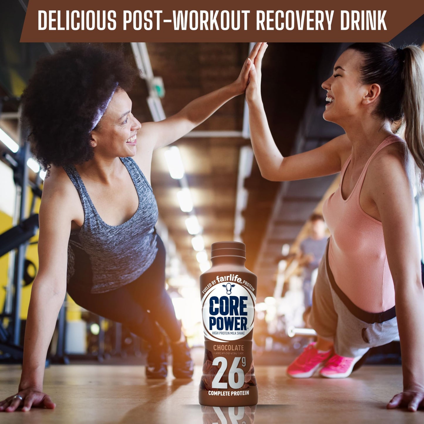 Worldwide Nutrition Bundle: Core Power Fairlife 26g Protein Milk Shakes - Ready To Drink for Workout Recovery - Chocolate Flavor, 14 Fl Oz (Pack of 12) and Multi-Purpose Key Chain