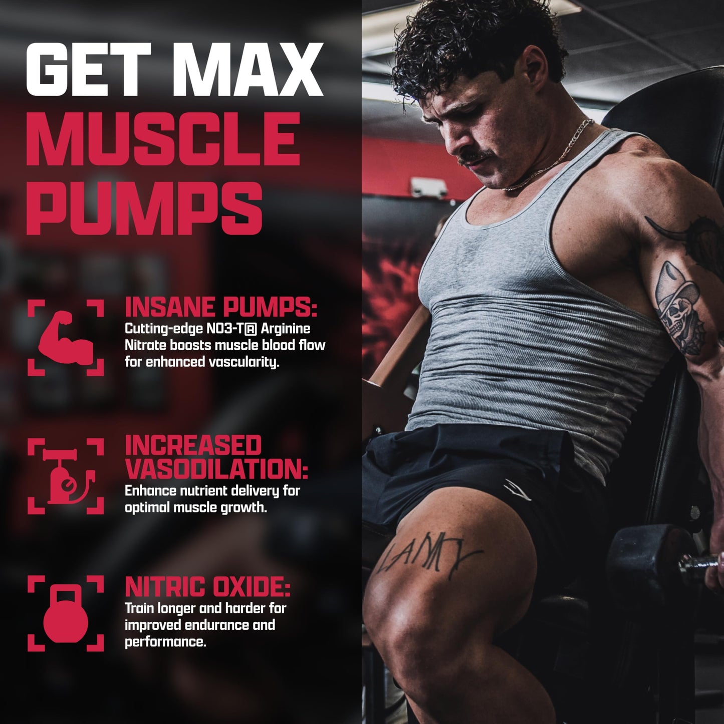 NIOX Extreme Pumps - 90-Count Pre-Workout Pump Supplement with Arginine Nitrate, Vitamin C, AstraGin for Muscle Pump, Vascularity, Endurance, NO3-T