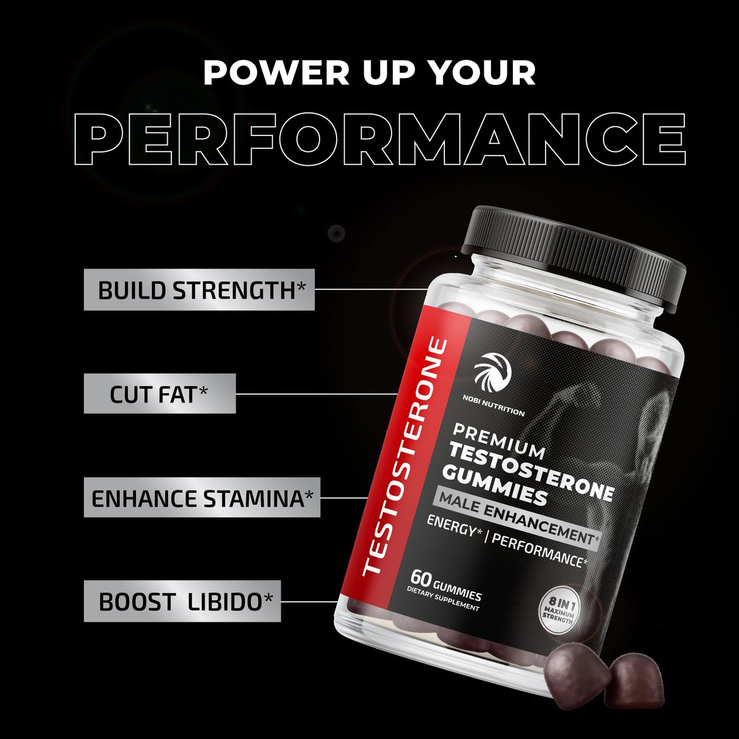 Testosterone Supplement for Men for Muscle Growth, Stamina & Performance | Testosterone Booster Muscle Builder for Men | Test Boost Max with Tongat Ali | Test Booster & Male Enhancement | 60 Gummies