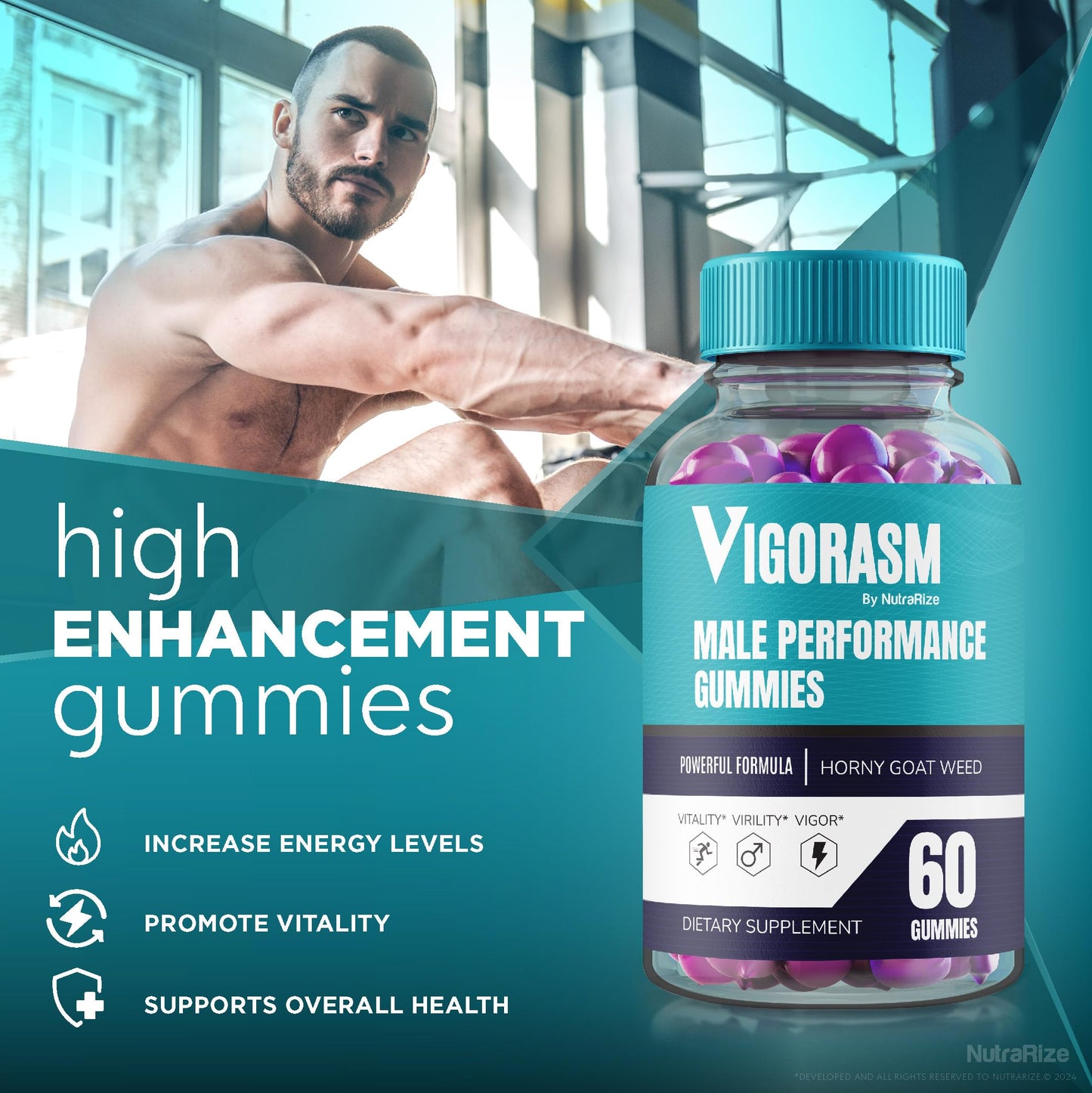 Vigorasm Gummies, Official Premium Formula for Men, All Natural Male Support Supplement for Peak Performance and Lasting Energy Levels, Vigo rasm Gomitas Reviews (60 Gummies)
