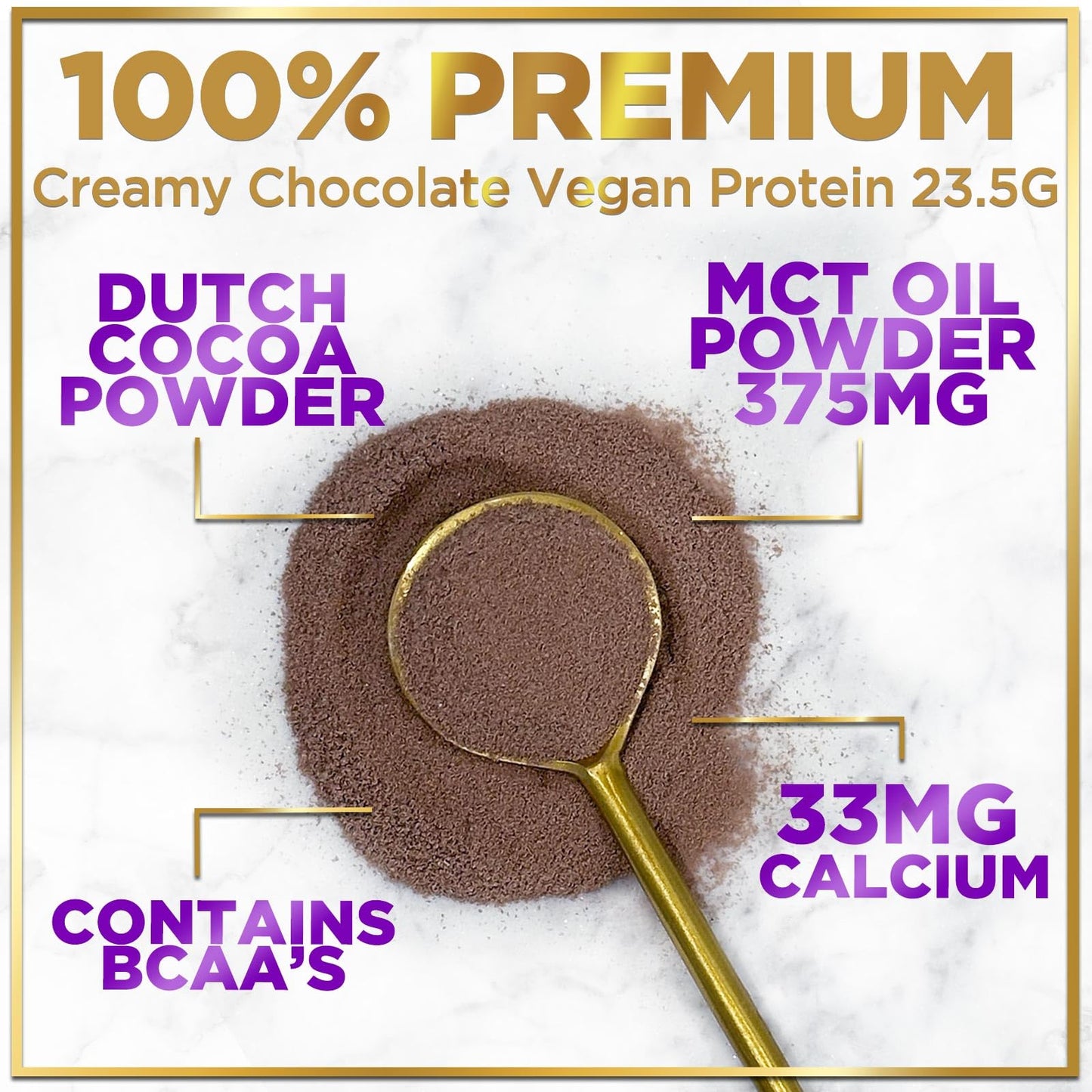 Vegan Protein Powder, Chocolate Fudge - 100% Plant Protein, 3.4g BCAAs, Premier Isolate, No Dairy, Whey or Gluten, Non-GMO, Easy Digesting, Vegan Protien Powder Women & Men, 2 Pounds (30 Servings)
