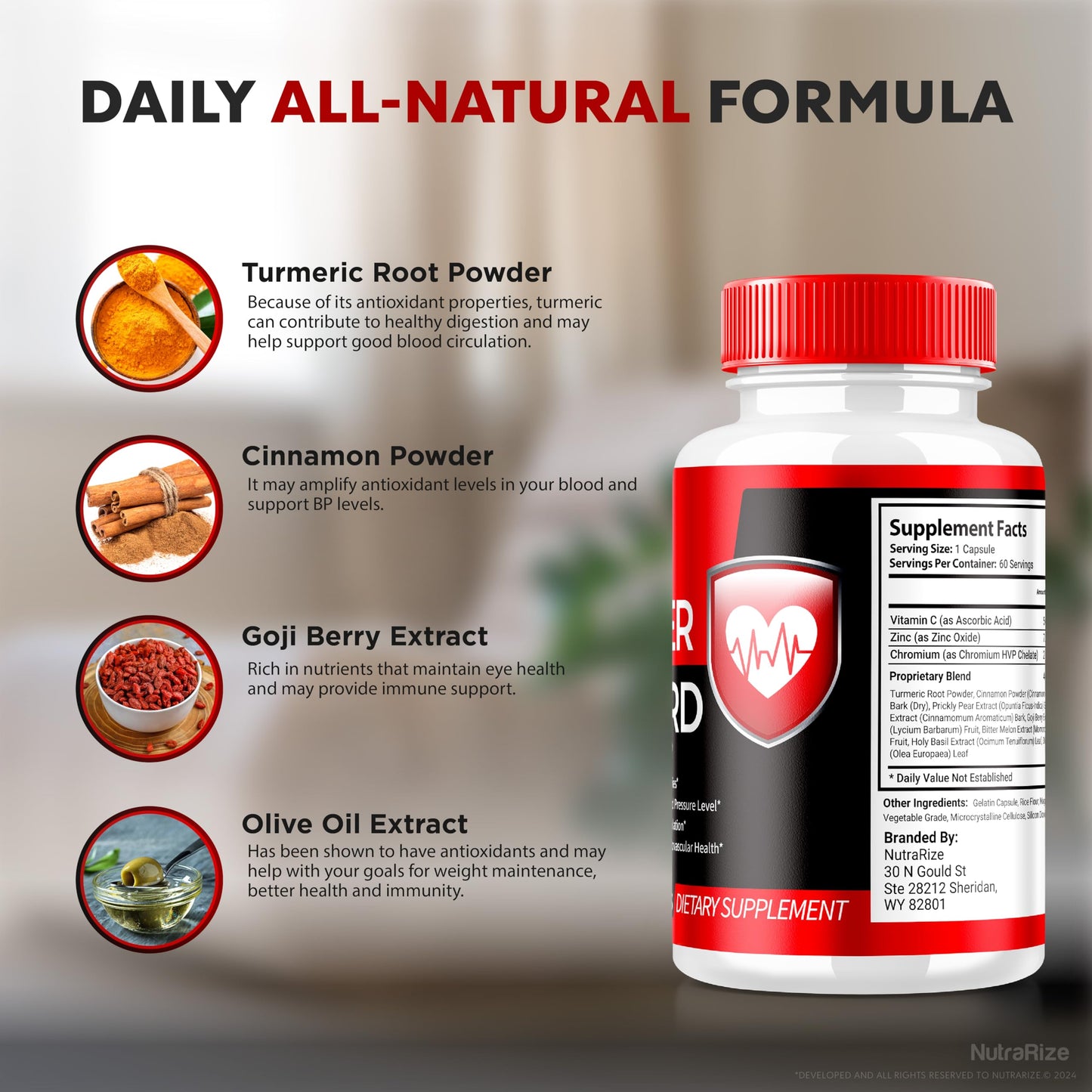 NutraRize Hyper Guard Capsules, All Natural HyperGuard Blood Vessel Cleaner, Premium Formula to Support Overall Health and Wellness, Official Hyper Guards Review (60 Capsules)