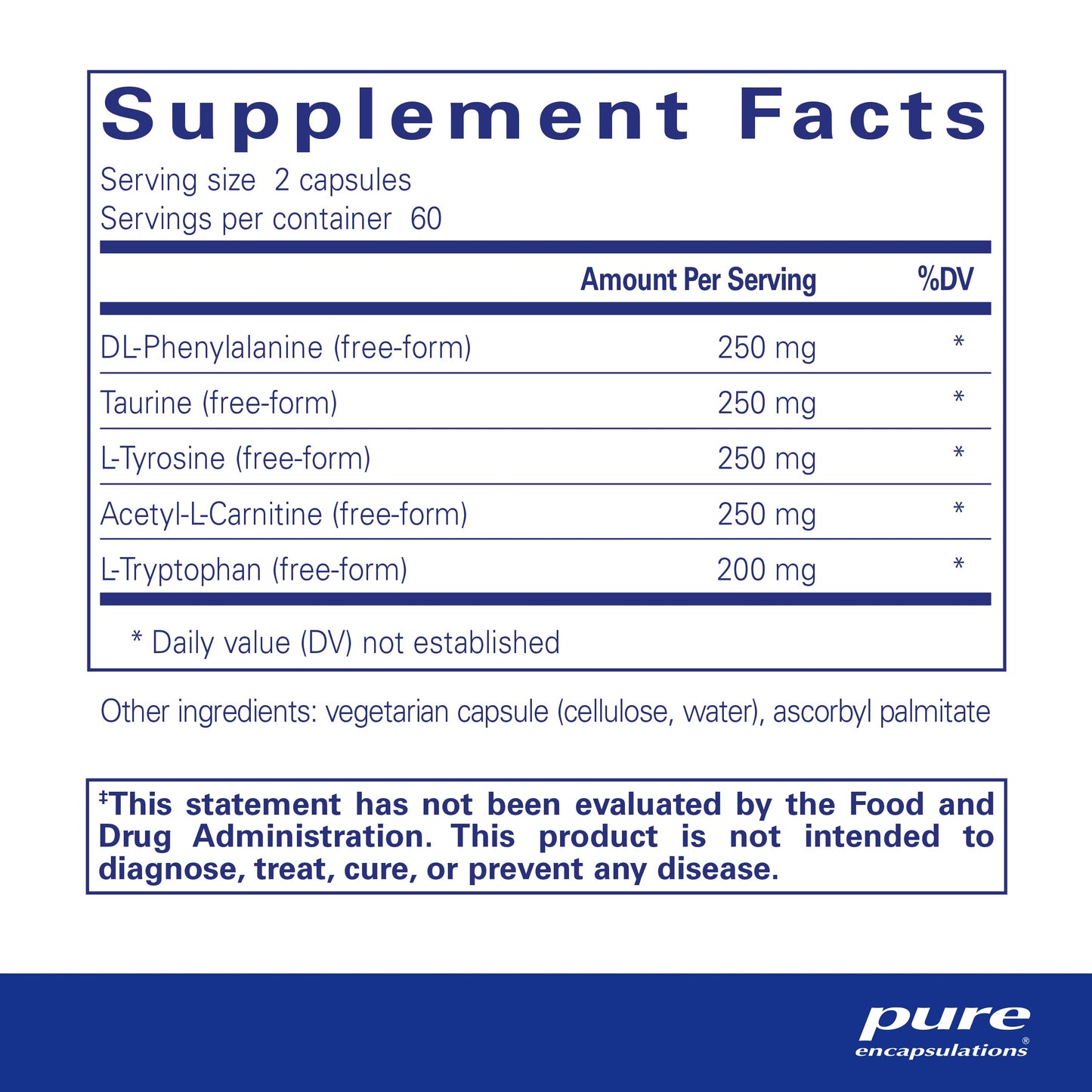 Pure Encapsulations Cognitive Aminos | Hypoallergenic Supplement for Cognitive Function Support | 120 Capsules