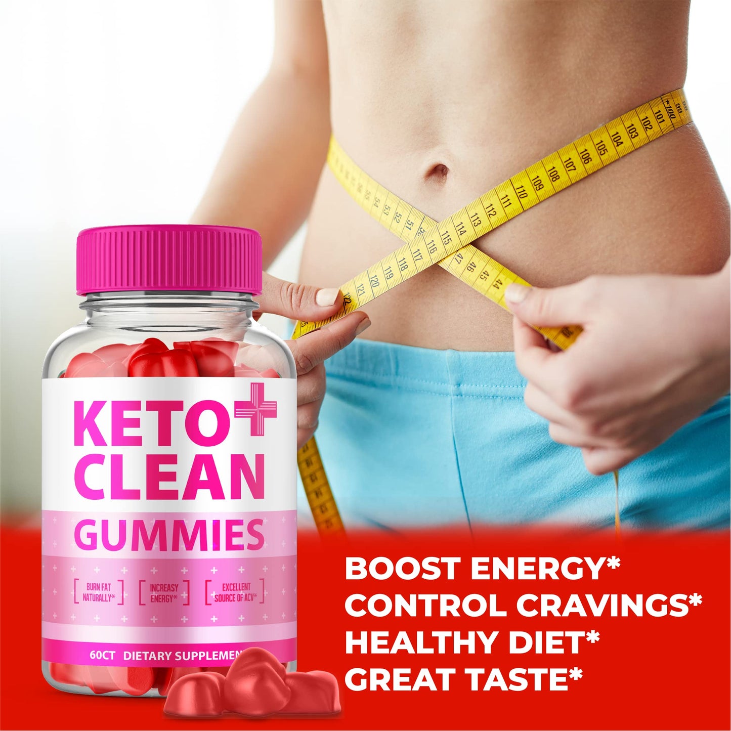 Keto Clean Gummies - Advanced Formula Vegan Keto Gummies Keto Clean Plus ACV Gummies Clean Gummies with Apple Cider Vinegar, Beet Root Juice Vitamin B12, Pomegranate Keto AVC Gummy Bears (60 Gummies)