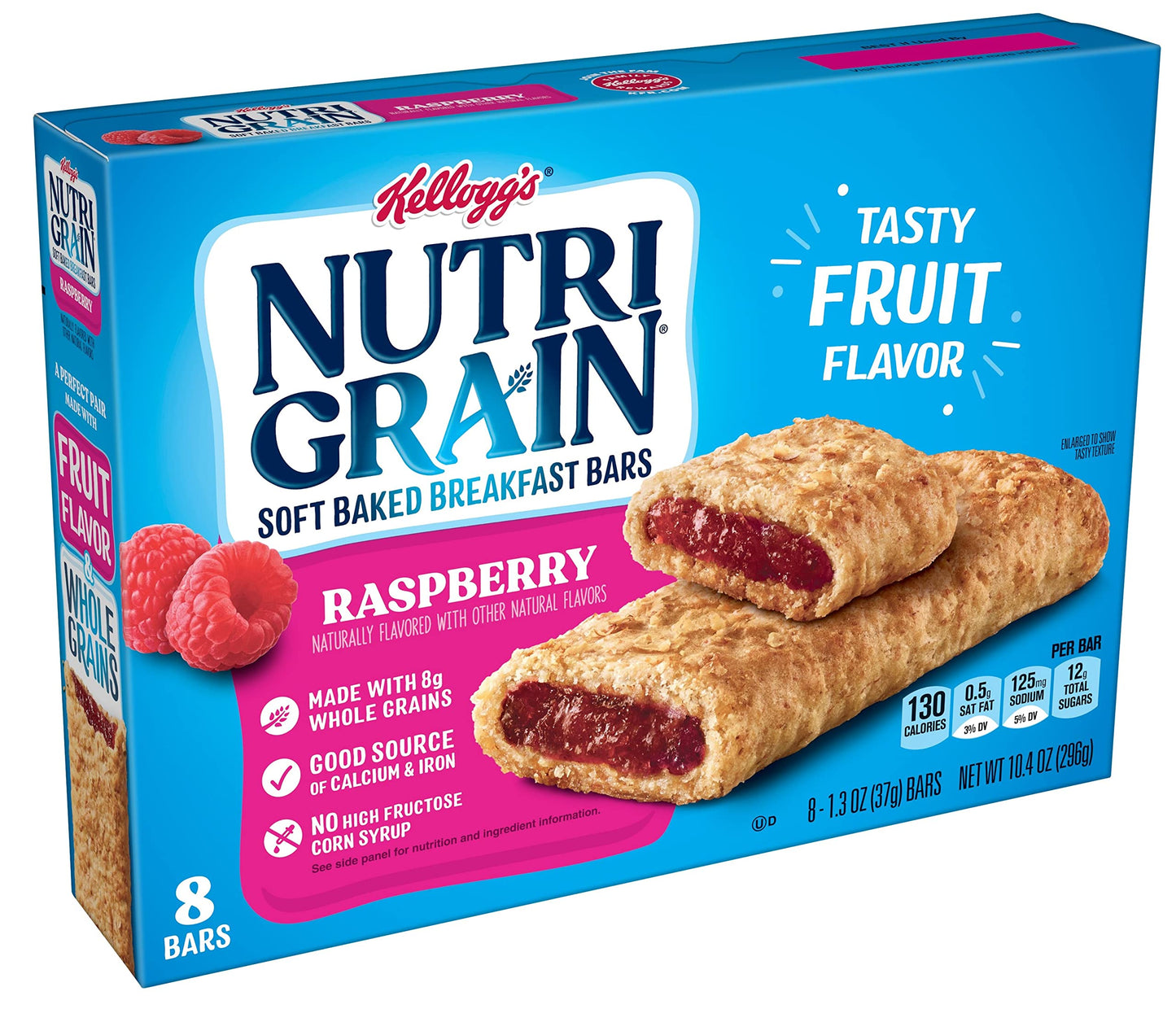 Soft Baked Breakfast Bars Raspberry Strawberry Apple Cinnamon Blueberry and Mixed Berry 104 Ounce Pack of 5 with Two Make Your Day Lollipops
