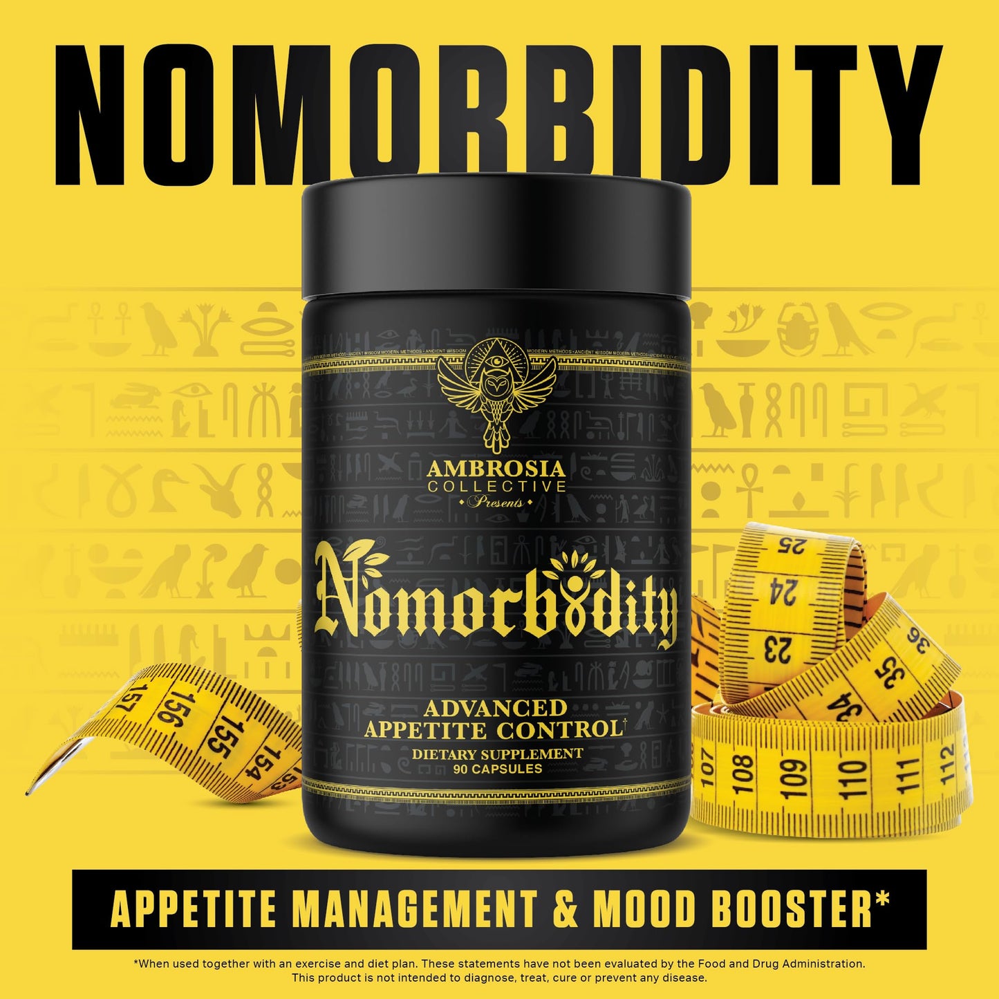 Ambrosia Nomorbidity Advanced Appetite Control & Hunger Management Formula | Appetite Suppressant & Mood Support with KSM-66 Ashwagandha, Garcitrin, and Thinogen