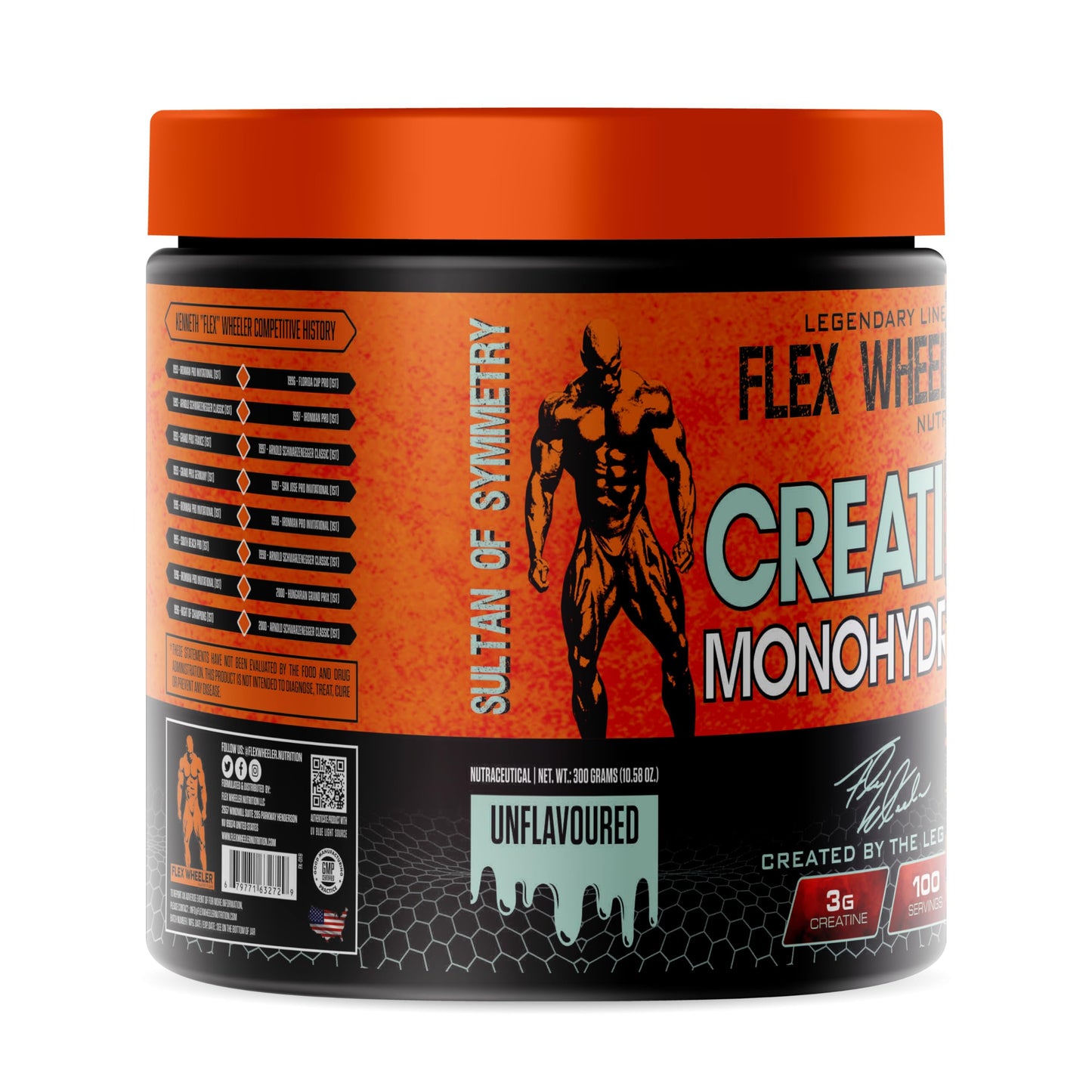FLEX WHEELER NUTRITION Creatine Monohydrate | 300g | 100 Servings | Premium Micronized Creatine Powder for Strength, Endurance, and Muscle Growth