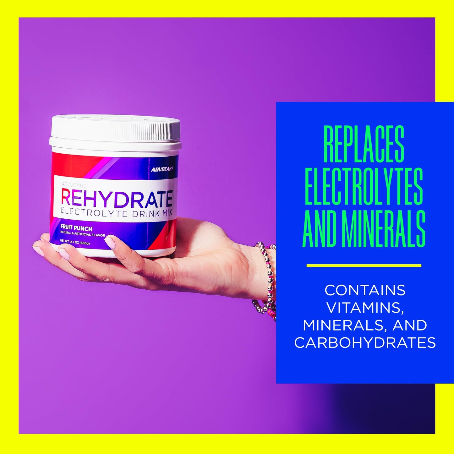 AdvoCare Rehydrate Electrolyte Drink Mix - Hydration & Recovery Drink with Sodium, Potassium & More - Fruit Punch, 12.7 oz