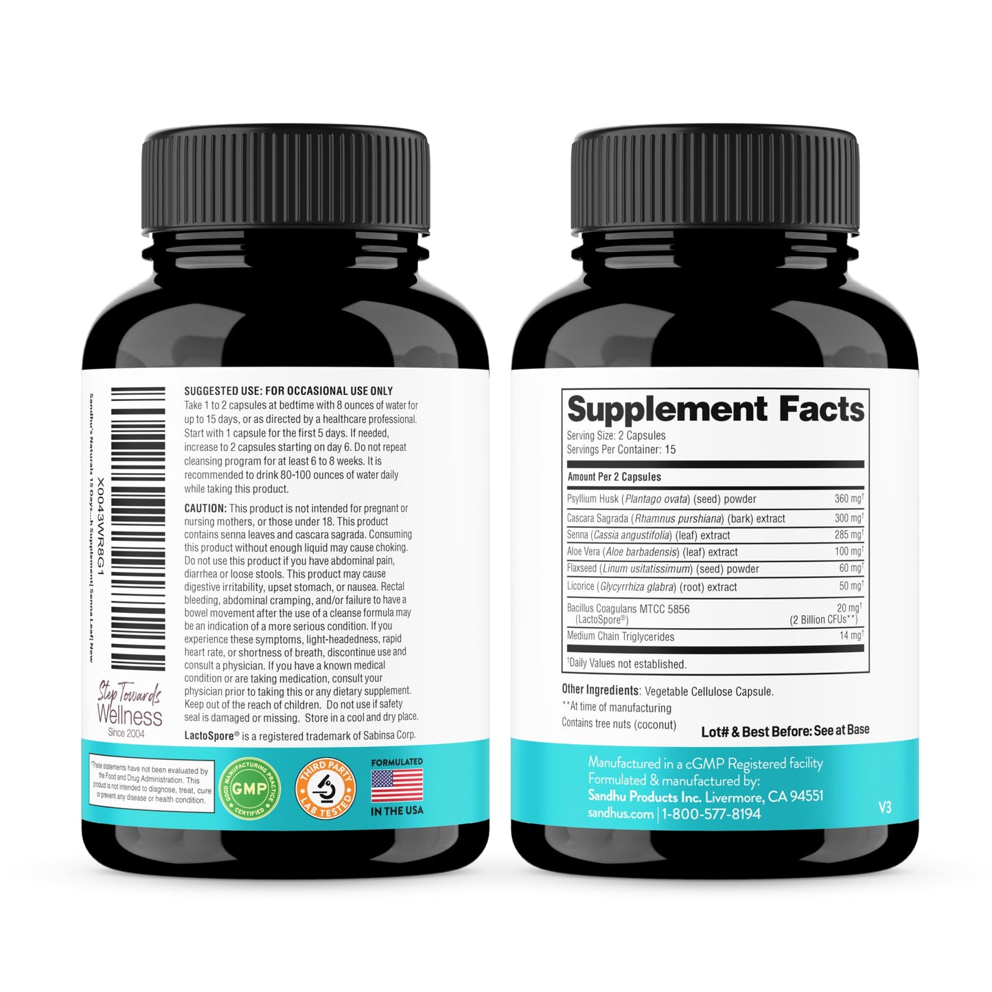 Sandhu's 15 Day Gut Cleanse Colon Detox for Women & Men| Supports Colon Cleansing & Digestive Health| Senna, Cascara Sagrada, Psyllium Husk & Probiotics| 30 Capsules Dietary Supplement,15 Days Supply