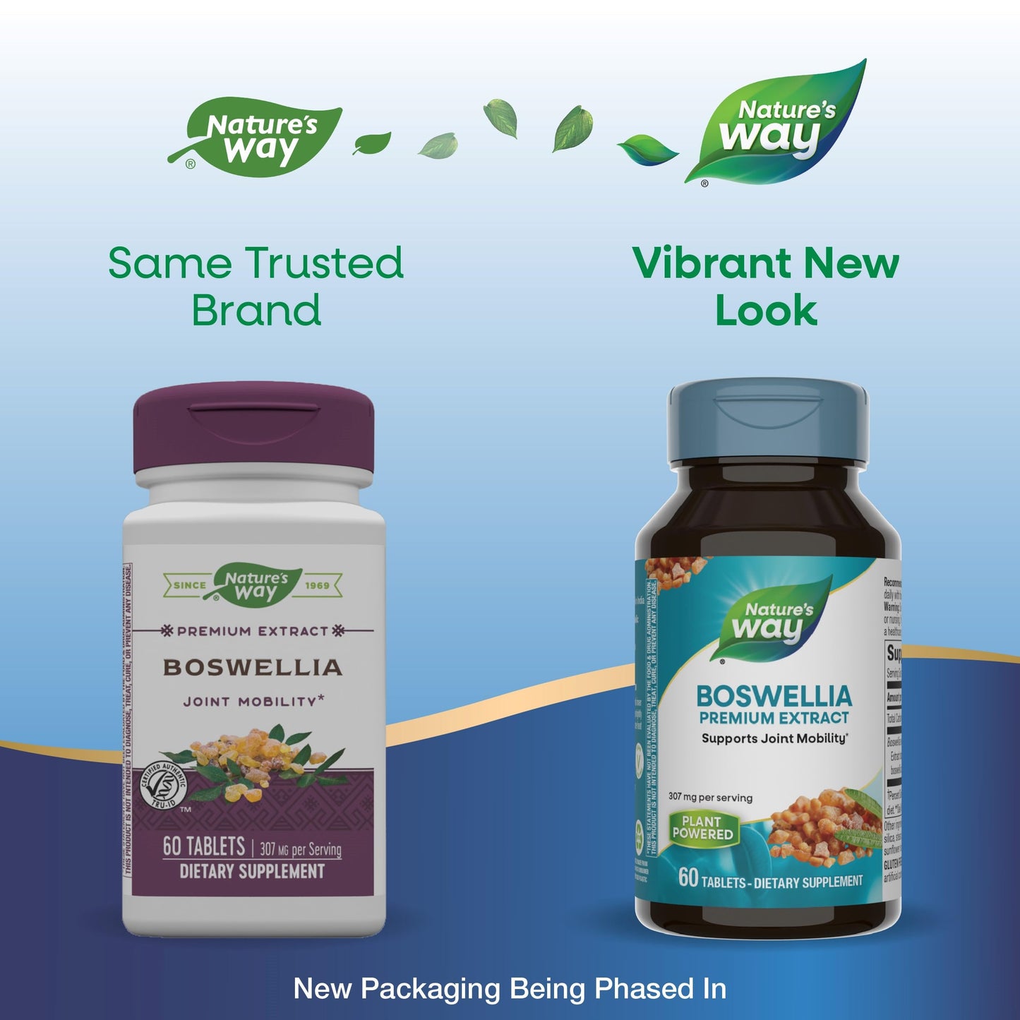 Nature's Way Boswellia Premium Extract, Supports Joint Mobility*, 307 mg Boswellia serrata Extract per Serving, Frankincense Supplement, Gluten Free & Vegan - 60 Tablets (Packaging May Vary)