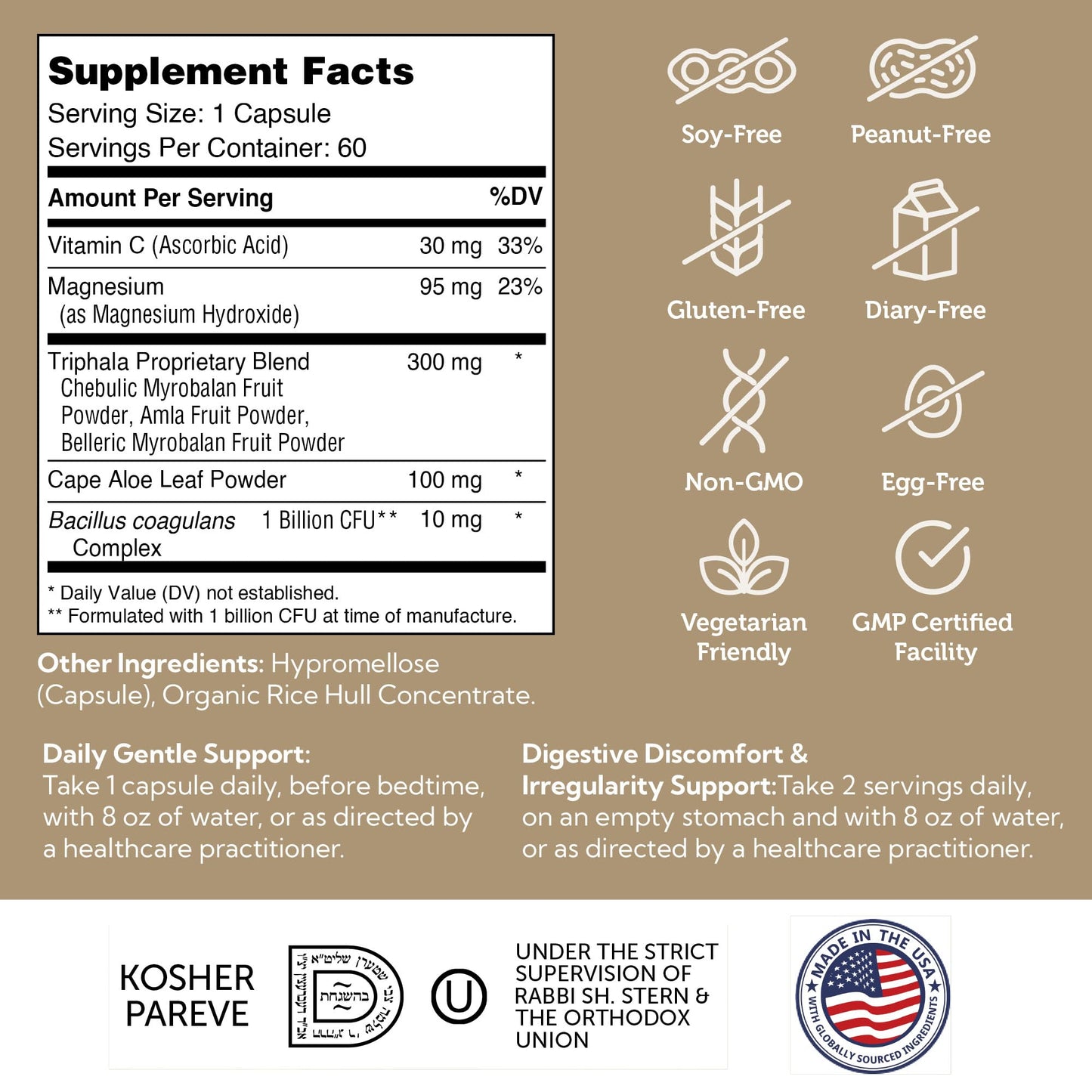 Zahler Daily Cleanse, Digestive Cleanse & Detox Formula, Supports Healthy and Regular Elimination, 60 Capsules.