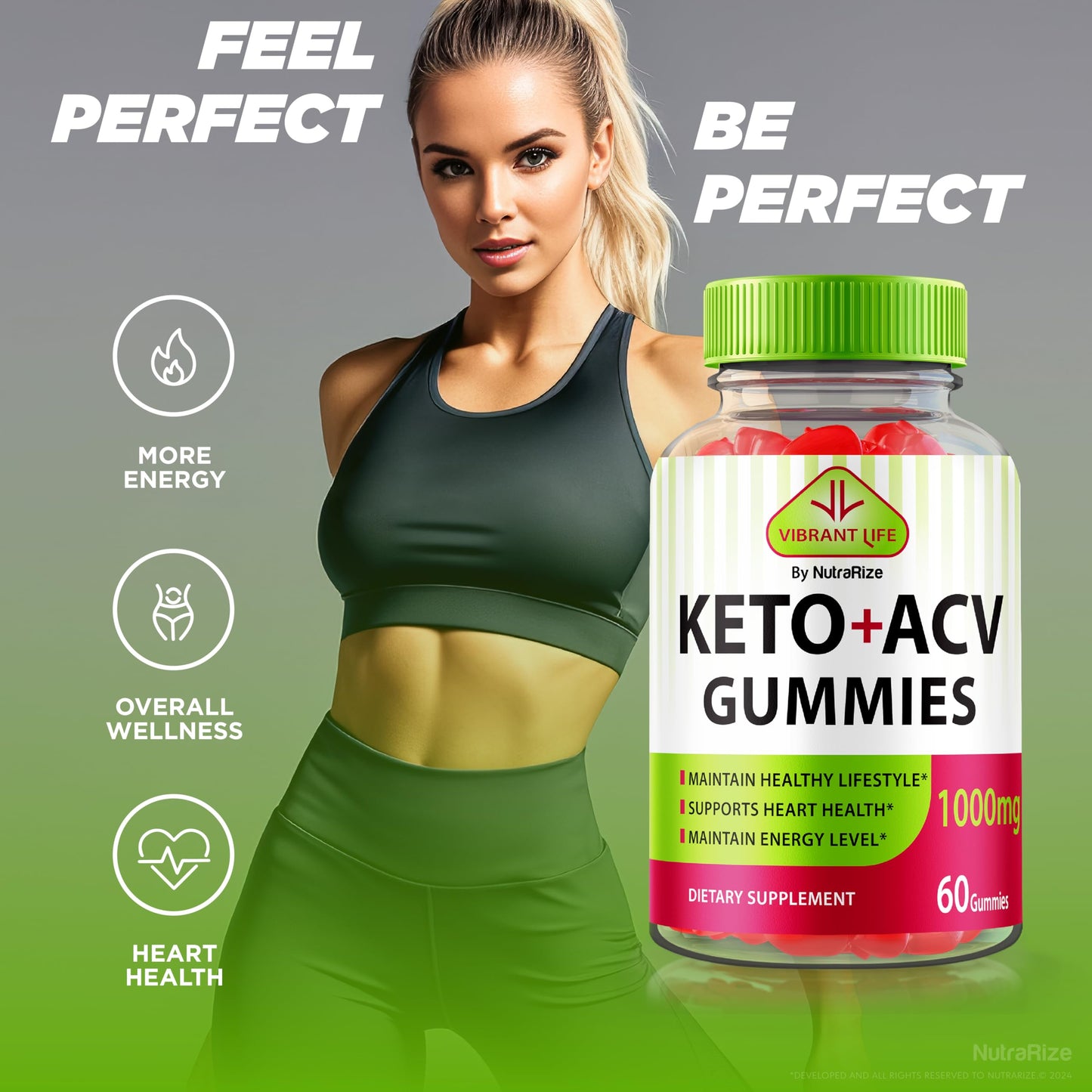 (2 Pack) Vibrant Life Keto ACV Gummies, Official VibrantLife Keto+ACV Gummies, Premium Apple Cider Vinegar, All Natural Keto Plus ACV Formula, ACV Keto Gomitas Review (120 Gummies)