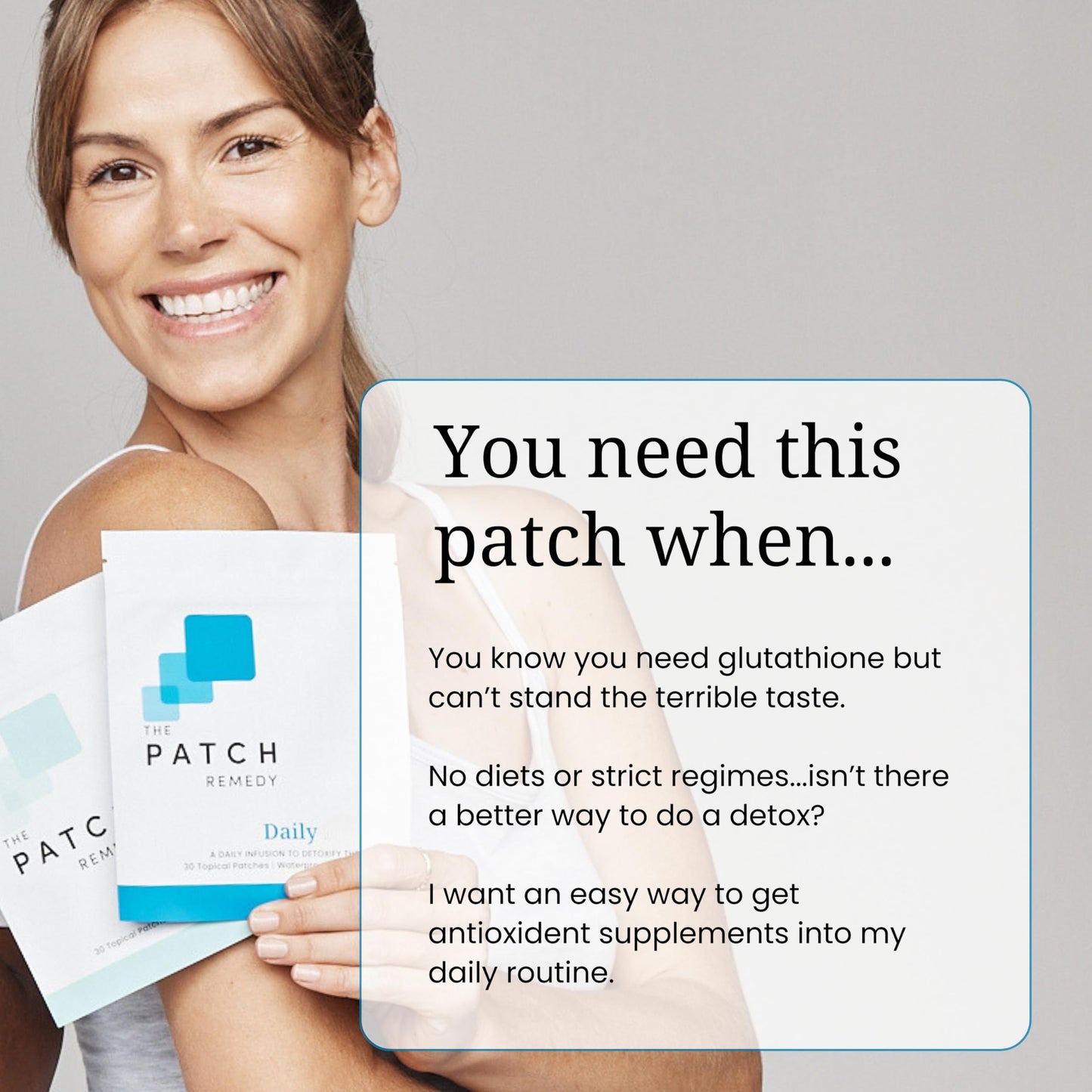The Patch Remedy Daily Glutathione & NAC Patch - 30 Topical Patches with Glutathione Plus | Antioxidants and N-Acetyl-Cysteine, Waterproof Transdermal Cleanse Patch for Adults & Kids