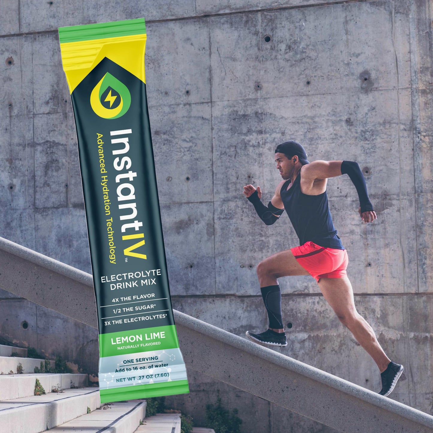 Electrolytes Powder - 3X Electrolytes,1/2 Sugar with Vitamin C, B3, B6, Electrolytes Powder Packets for Hydration, Recovery & Immunity, Vegan & Gluten Free | Lemon Lime - 12 Packets