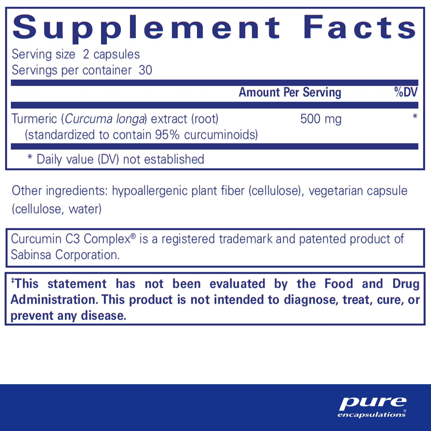 Pure Encapsulations Curcumin - 500 mg - Supports Joint Health & Liver Health - Curcuma Longa Capsule - Non-GMO & Vegan - 60 Capsules