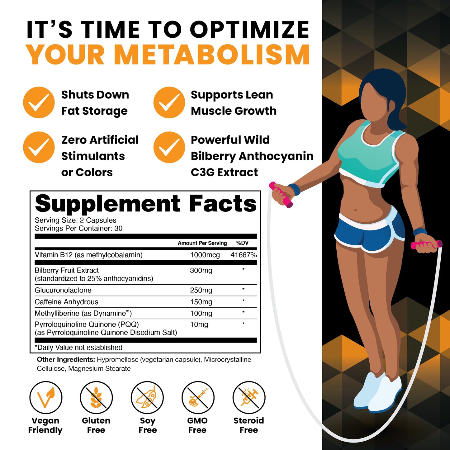 High Performance Nutrition Metabolism Booster, HPN M(6) Fat Burner, Natural Weight Loss Supplement, Support Lean Muscle, Increase Energy, Vegan Friendly, Clinically Tested, 60 Capsules