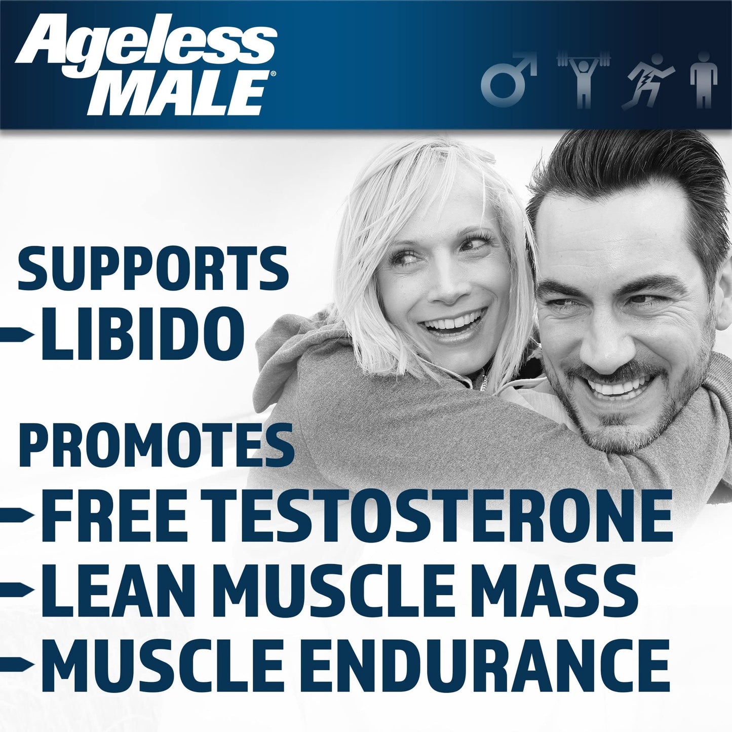 Ageless Male Free Testosterone Booster Supplement for Men, 76 Tablets