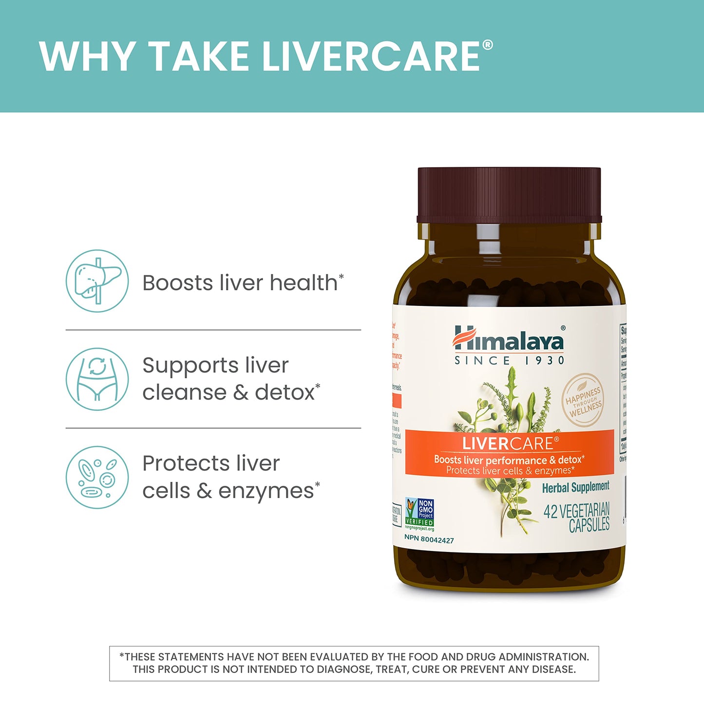 Himalaya LiverCare Herbal Supplement, Liver Cleanse Formula, Liver Support, Bile Production, Eliminates Waste, Cleansing, Vegan, Non-GMO, Herbal Blend Formula, 375 mg, 90 Capsules, 45 Day Supply