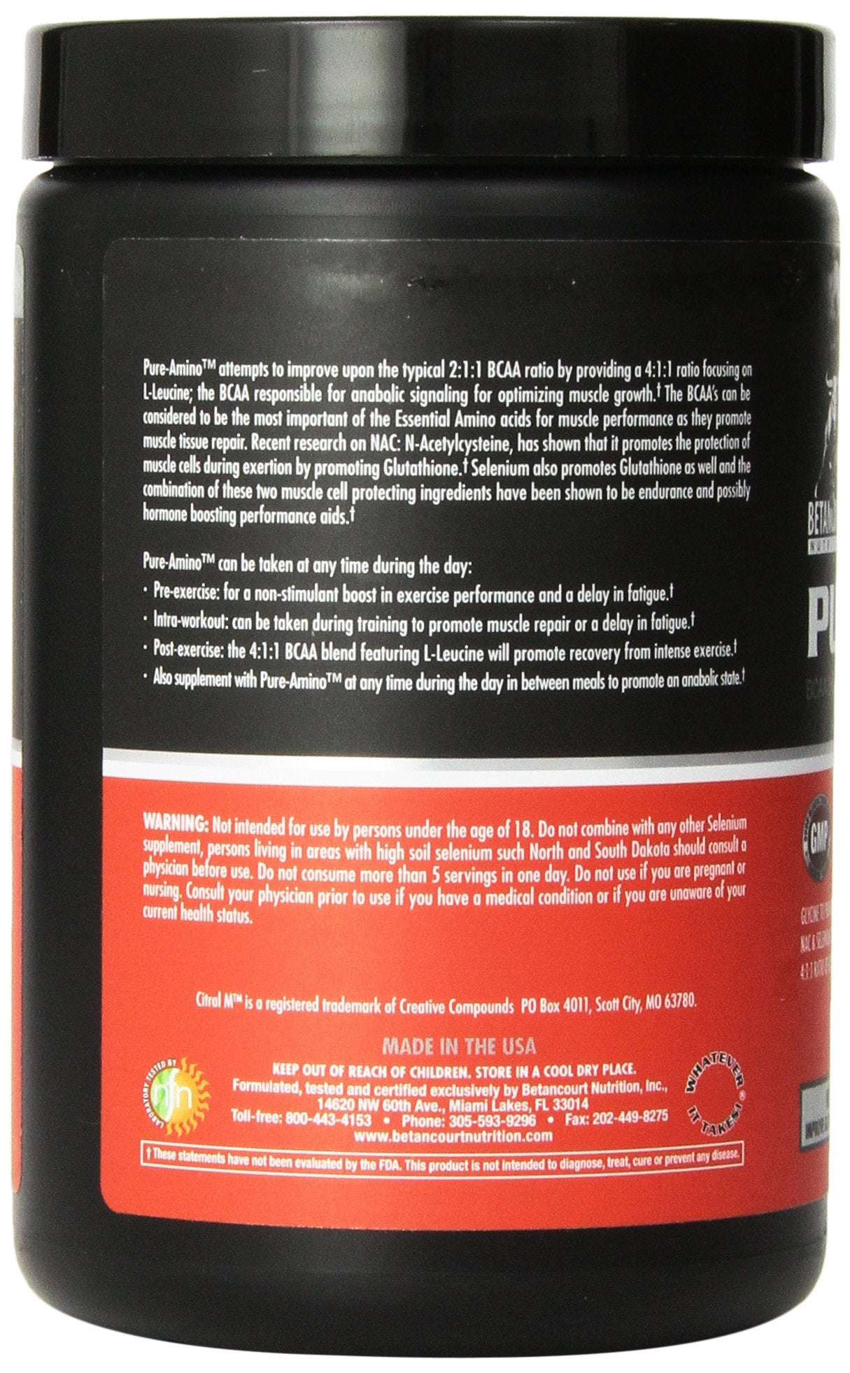 Betancourt Nutrition Pure Amino, Watermelon, 364 Gram