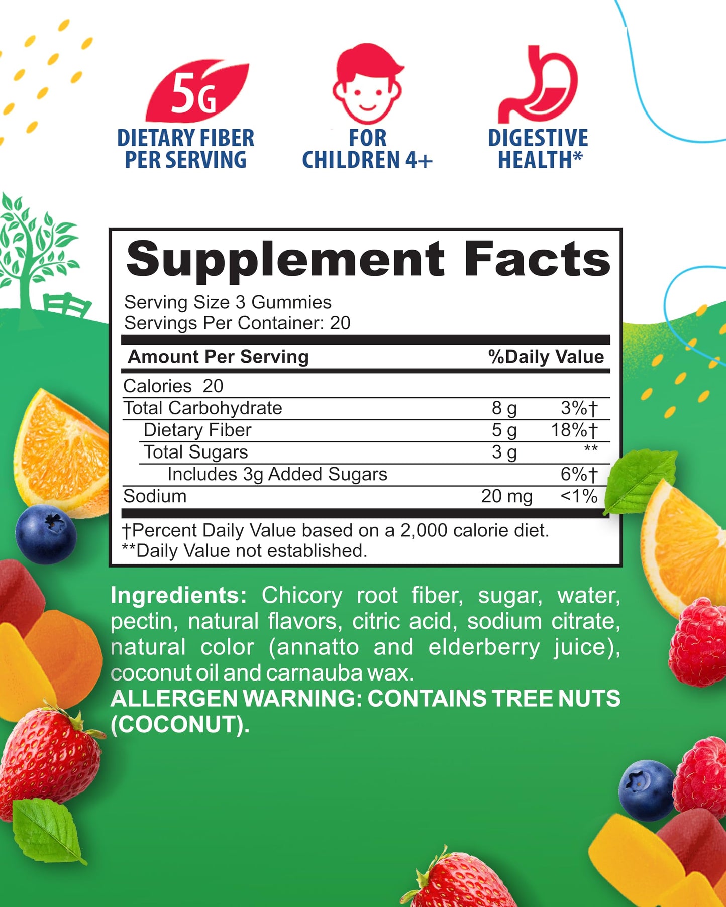 SUNNY SAM Fiber Gummies for Kids & Adults - Fiber Chewable Immunity Gummy