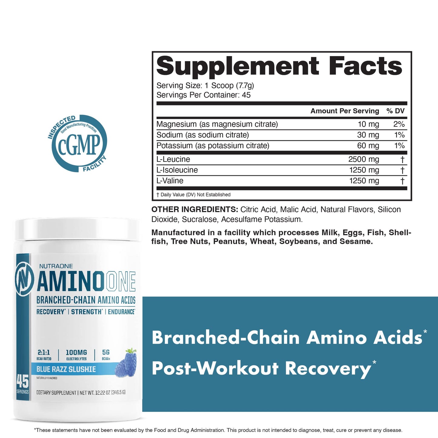 NutraOne AminoOne Blue Raz Slushie