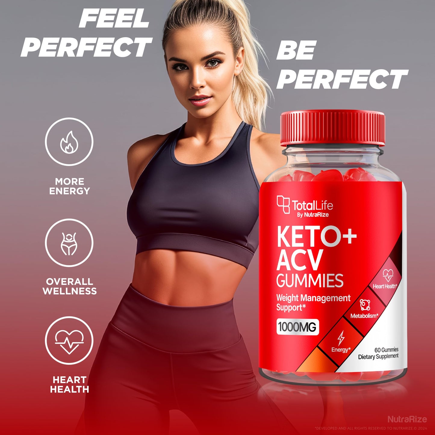 (2 Pack) Total Life Keto ACV Gummies, Total Life Keto Advanced ACV Weight Loss Formula, Natural Apple Cider Vinegar 1000MG, Maximum Strength Keto Support, Keto Vitamin, TotalLife Review (120 Gummies)