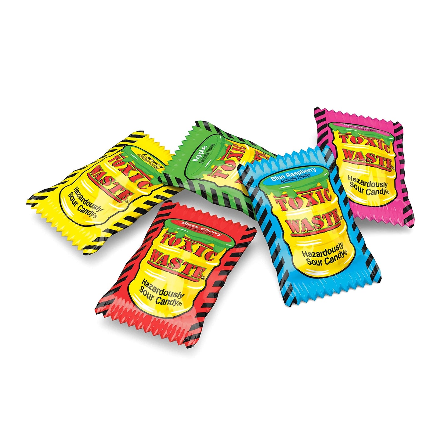 TOXIC WASTE 3Pack Toxic Waste Original Yellow Drums of Assorted Sour Candy 5 Flavors Apple Watermelon Lemon Blue Raspberry and Black Cherry 17 oz
