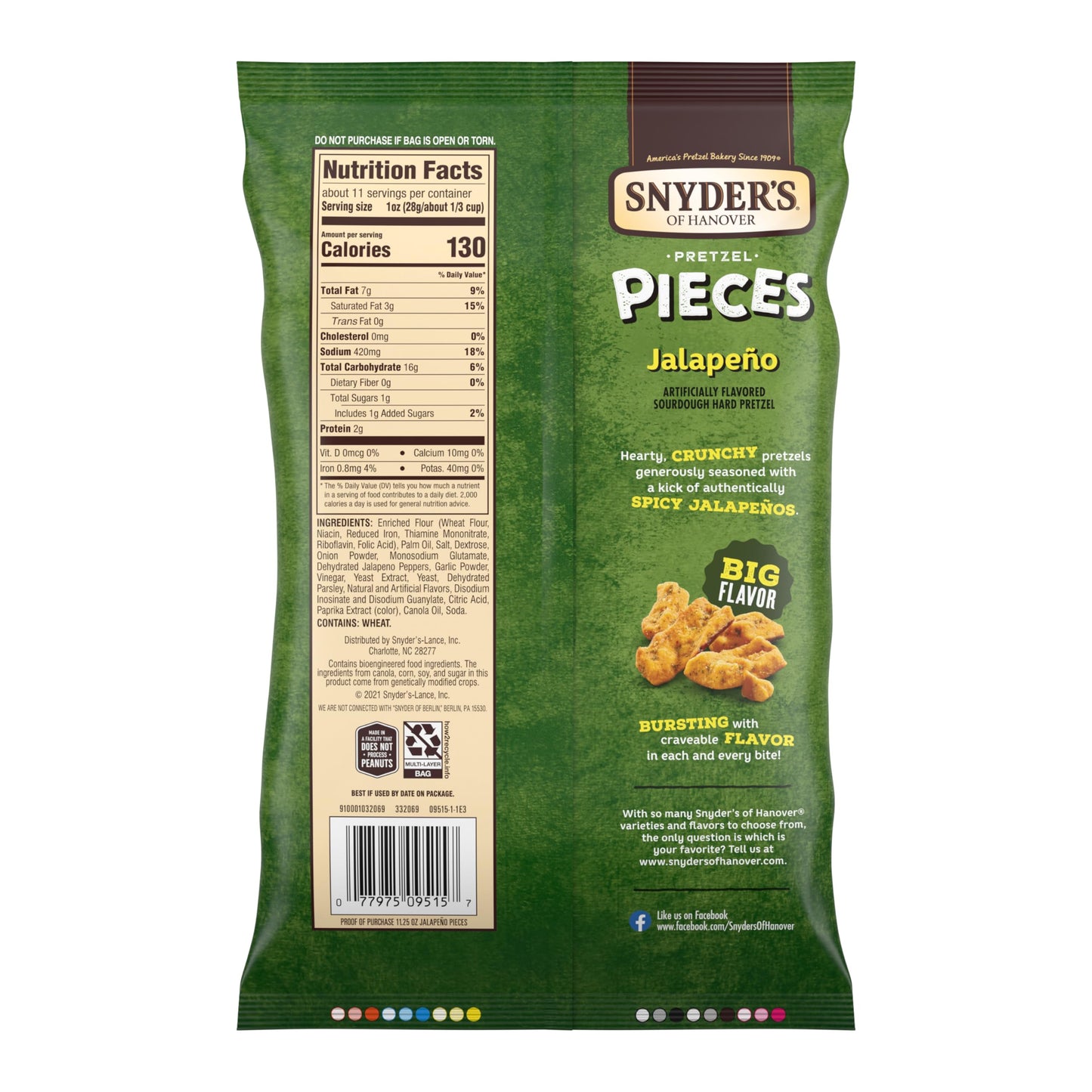 Snyders of Hanover Pretzel Pieces Jalapeno 1125 Oz
