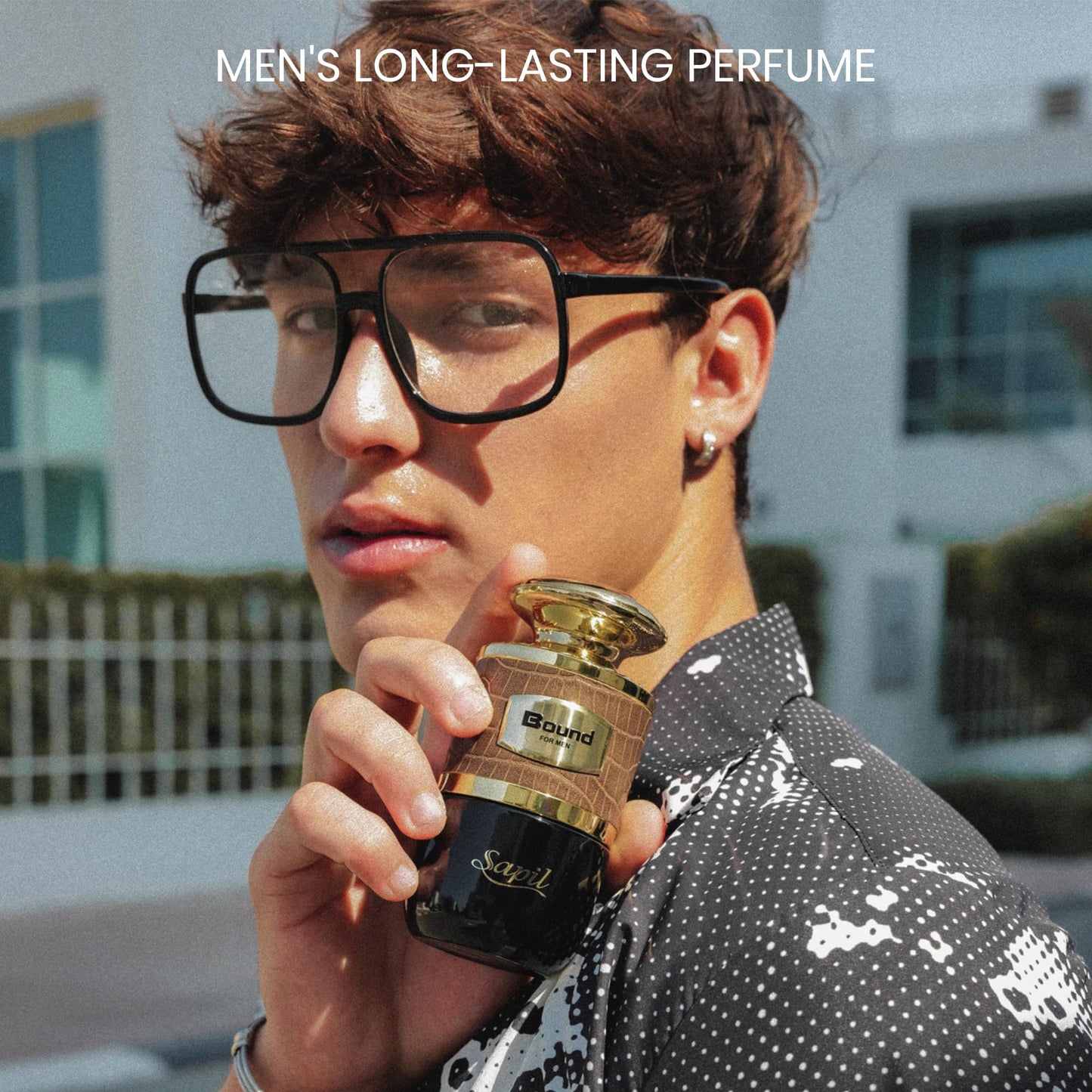 Sapil Bound Perfume for Men 3.4 Oz (100 ml) - Eau de Toilette with Long-Lasting Dubai Scent, Oriental Spicy Blend of Green Mandarin, Cardamom, Orange Blossom & Tonka Bean for Daily & Special Occasions