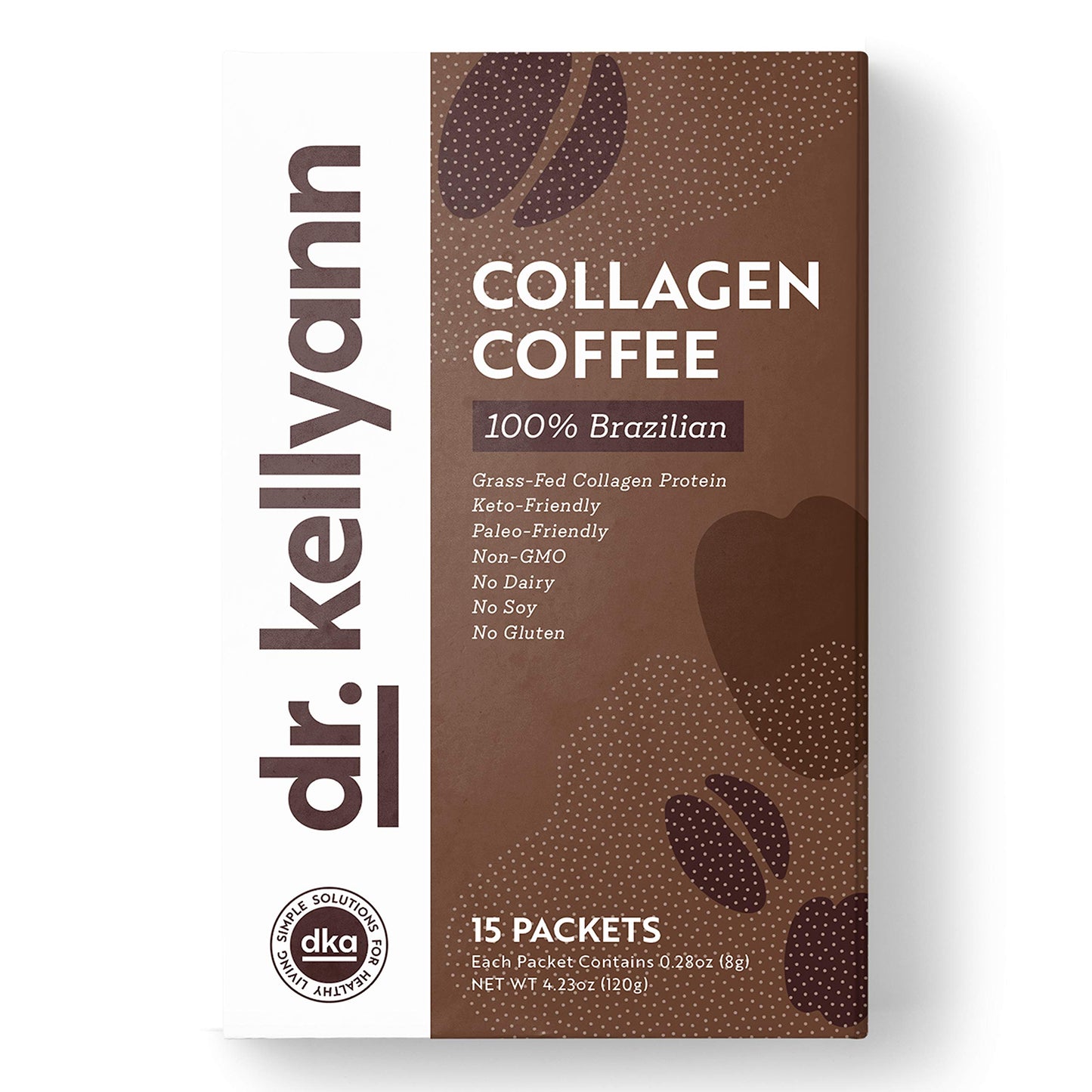 Dr Kellyann GrassFed Collagen Instant Coffee 15 Packets Keto Paleo Friendly Sugar free Dairy free Grain Free Brazilian Slimming Collagen CoffeetoGo